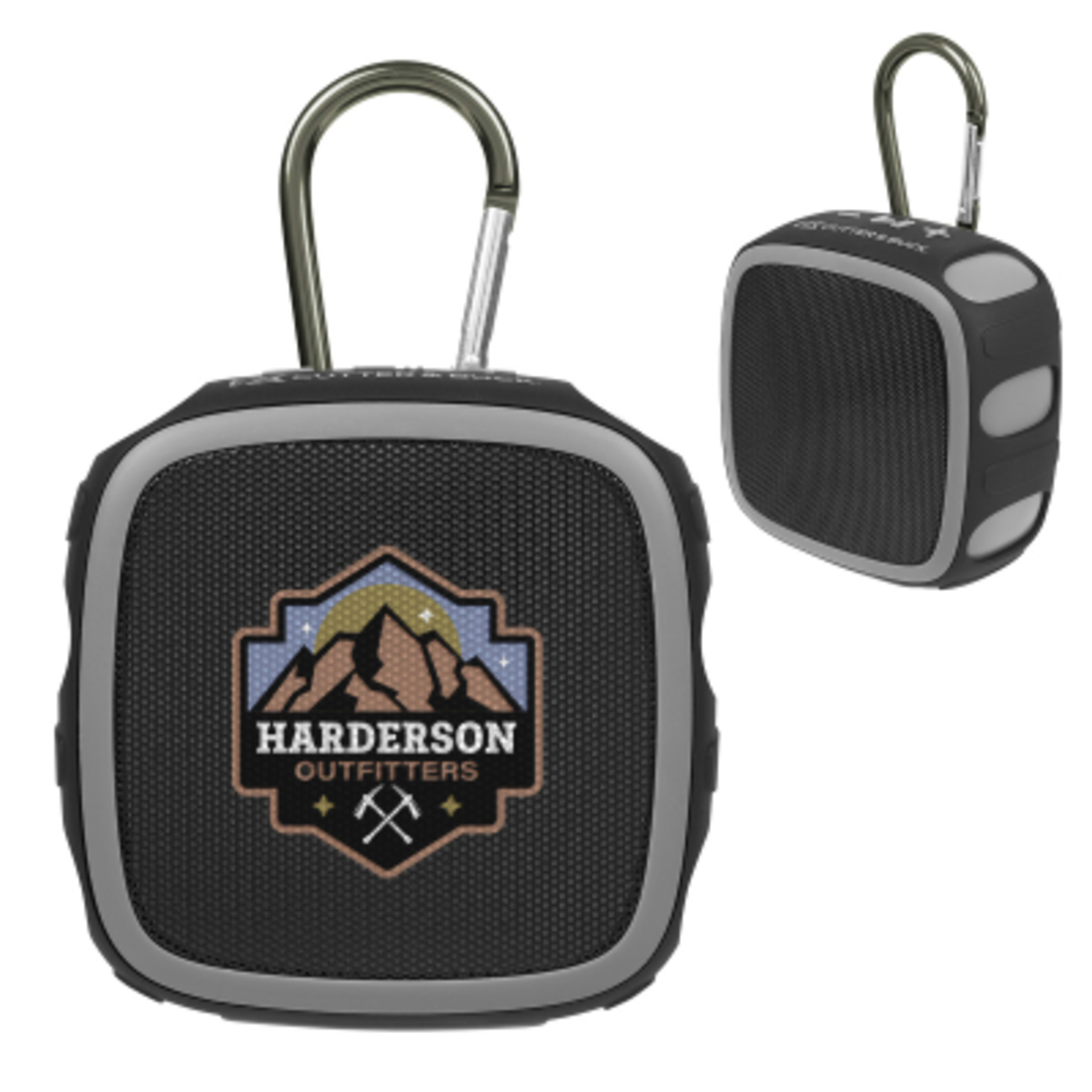 Waterproof Bluetooth Speaker with Carabiner - 3.75 in - Black/Gray - Digibrite - product view 2