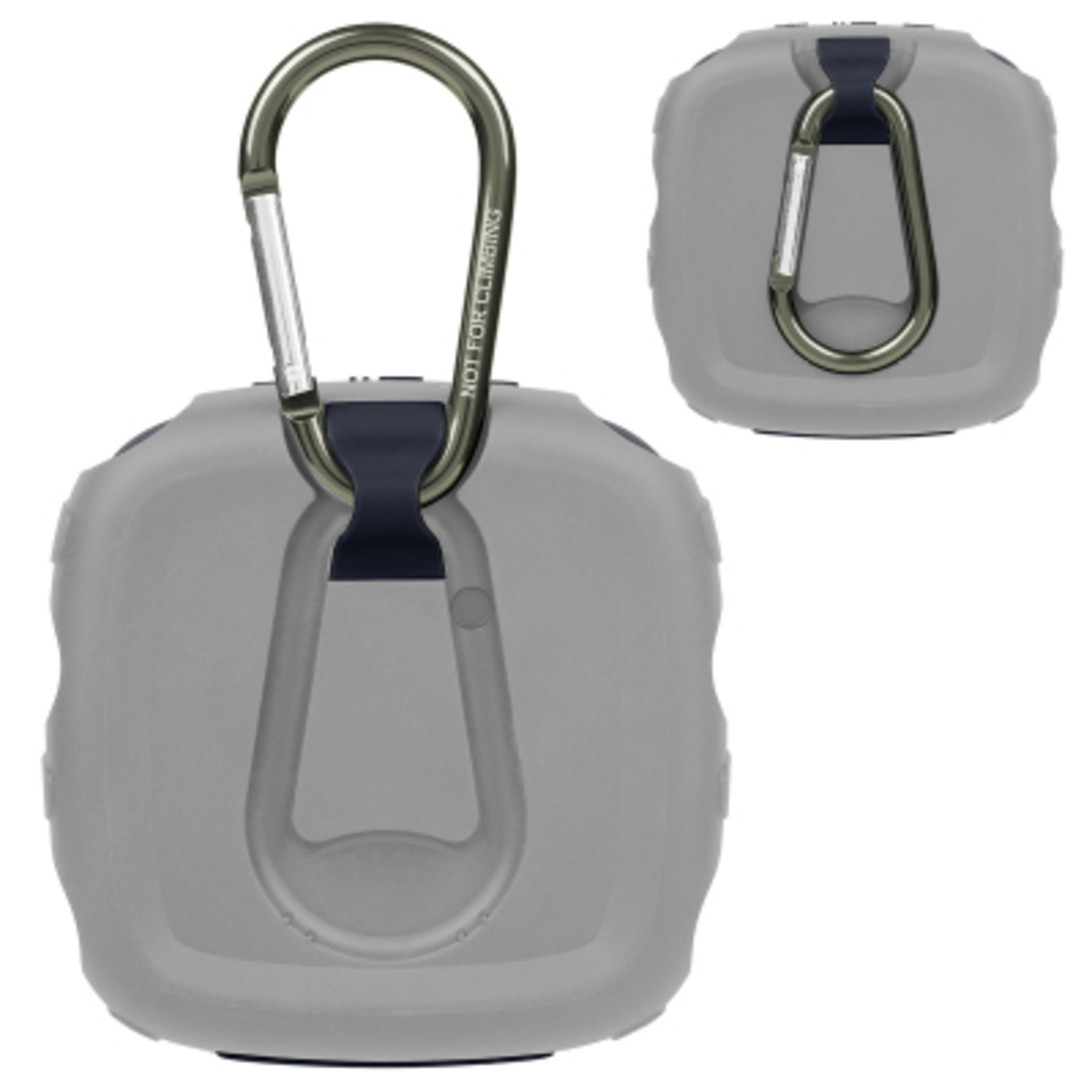 Waterproof Bluetooth Speaker with Carabiner - 3.75 in - Gray/Navy - Back - product view 3