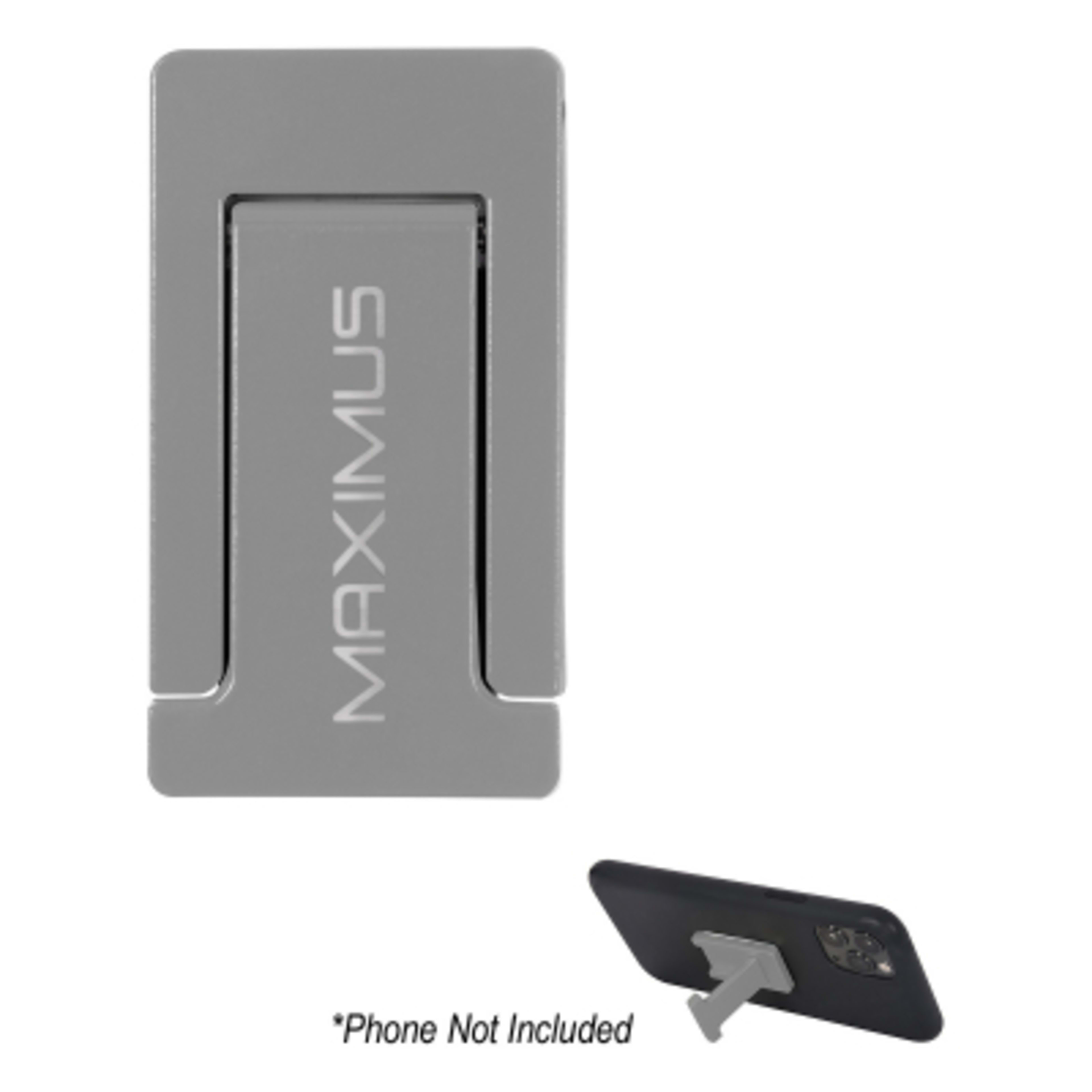Phone Holder Stand Aluminum Flip-Out - 1.75 in - Silver - Laser - product view 2