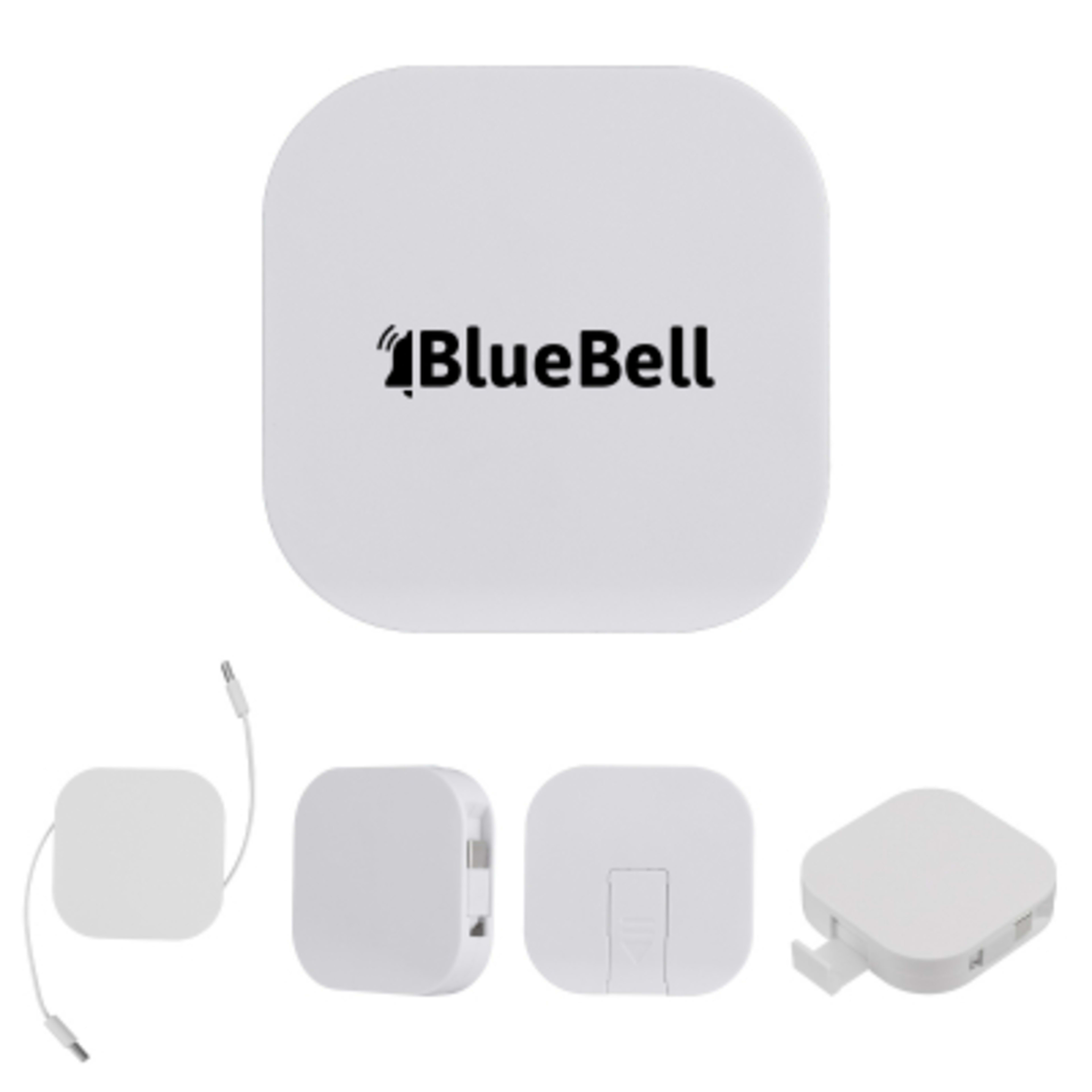 Retractable Charging Cable Phone Stand 60W - 2.5 in - White - Silkscreen - product view 4