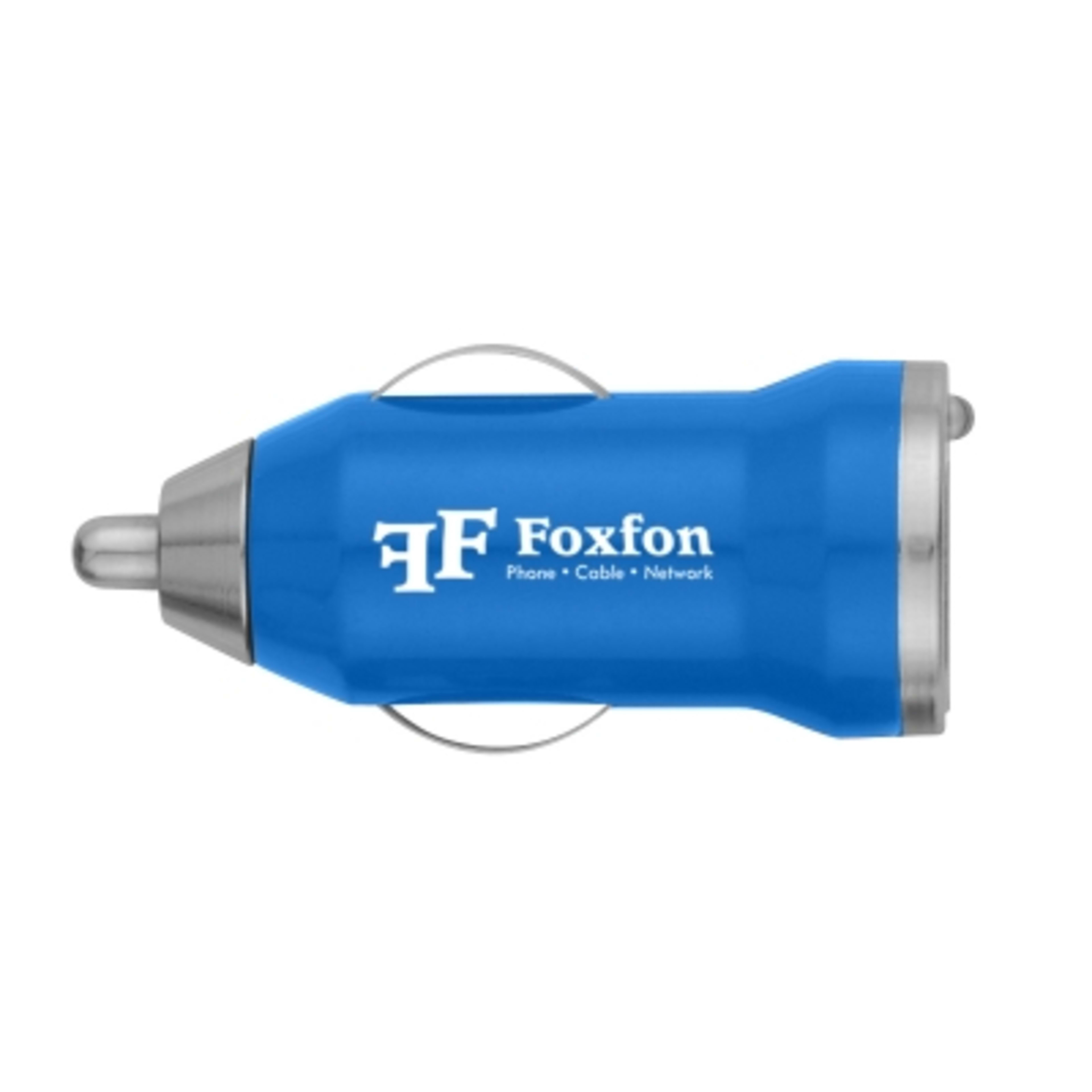 Car Adapter with LED Indicator - USB - Blue - Silkscreen - product view 1