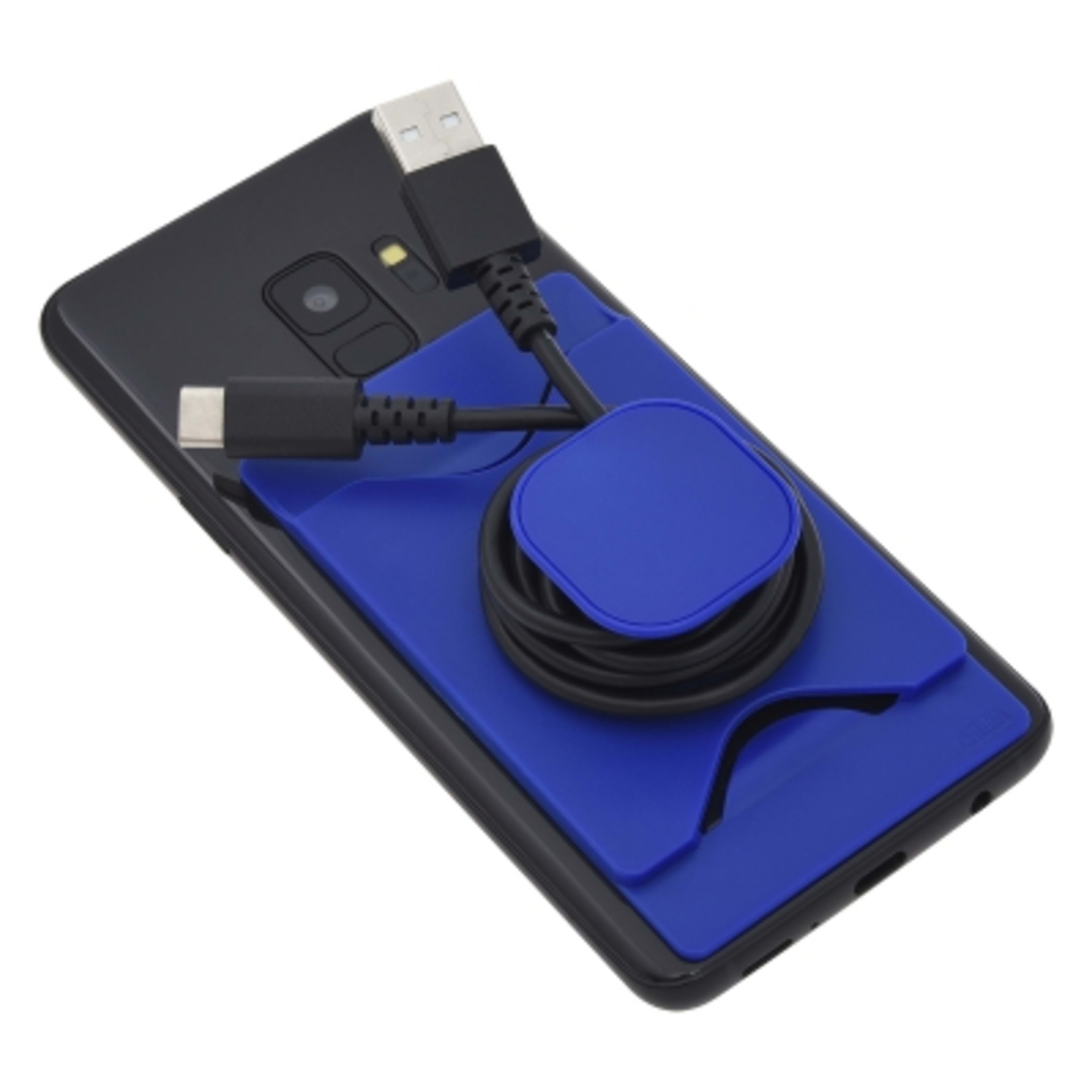 Phone Stand Wallet Adhesive Card Holder Cord Wrap - 2.25 x 4 in - Blue - Cord - product view 5