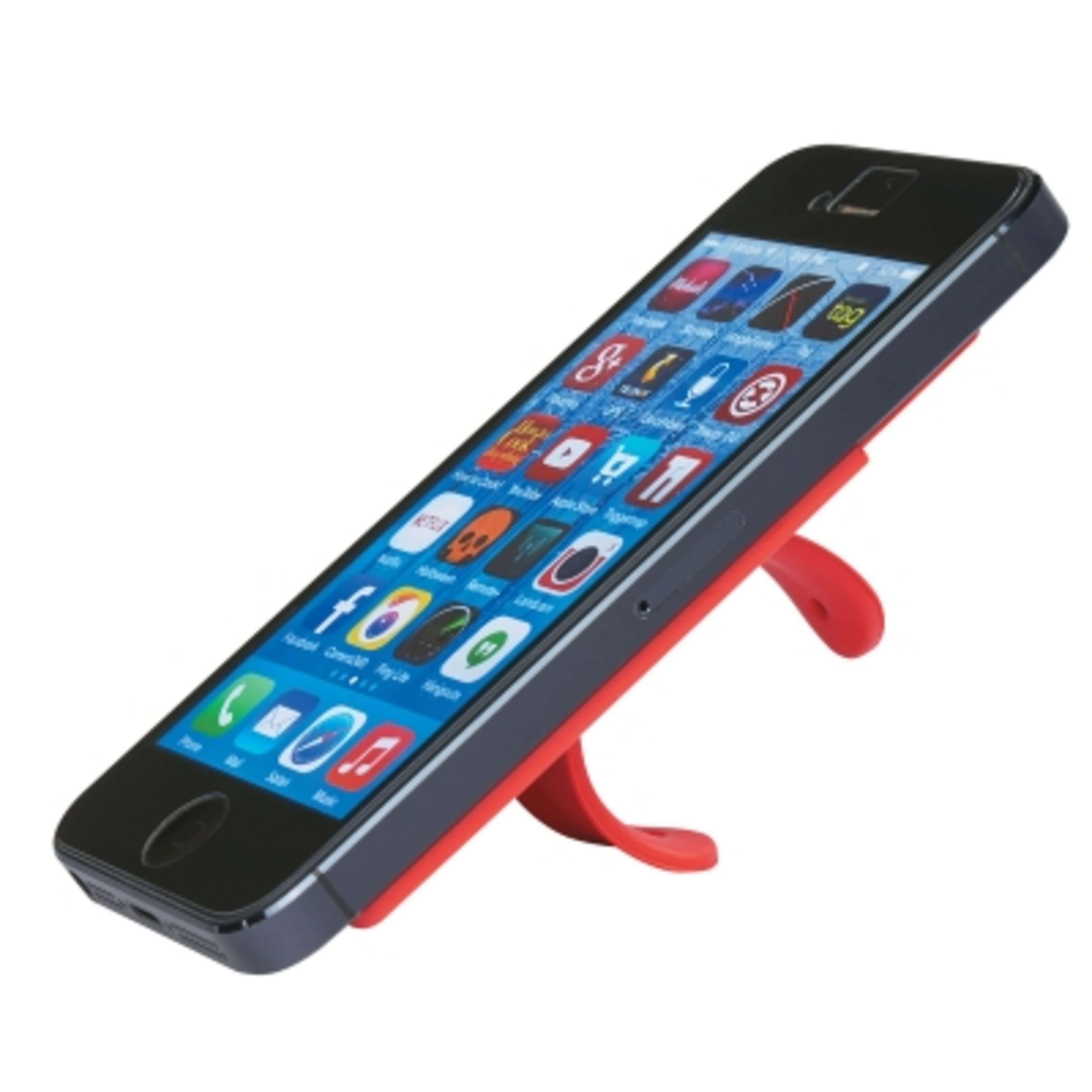 Phone Wallet with Wired Earbuds Adhesive Stand - 2.25 x 3.75 in - Red - Inset.jpg - product view 10