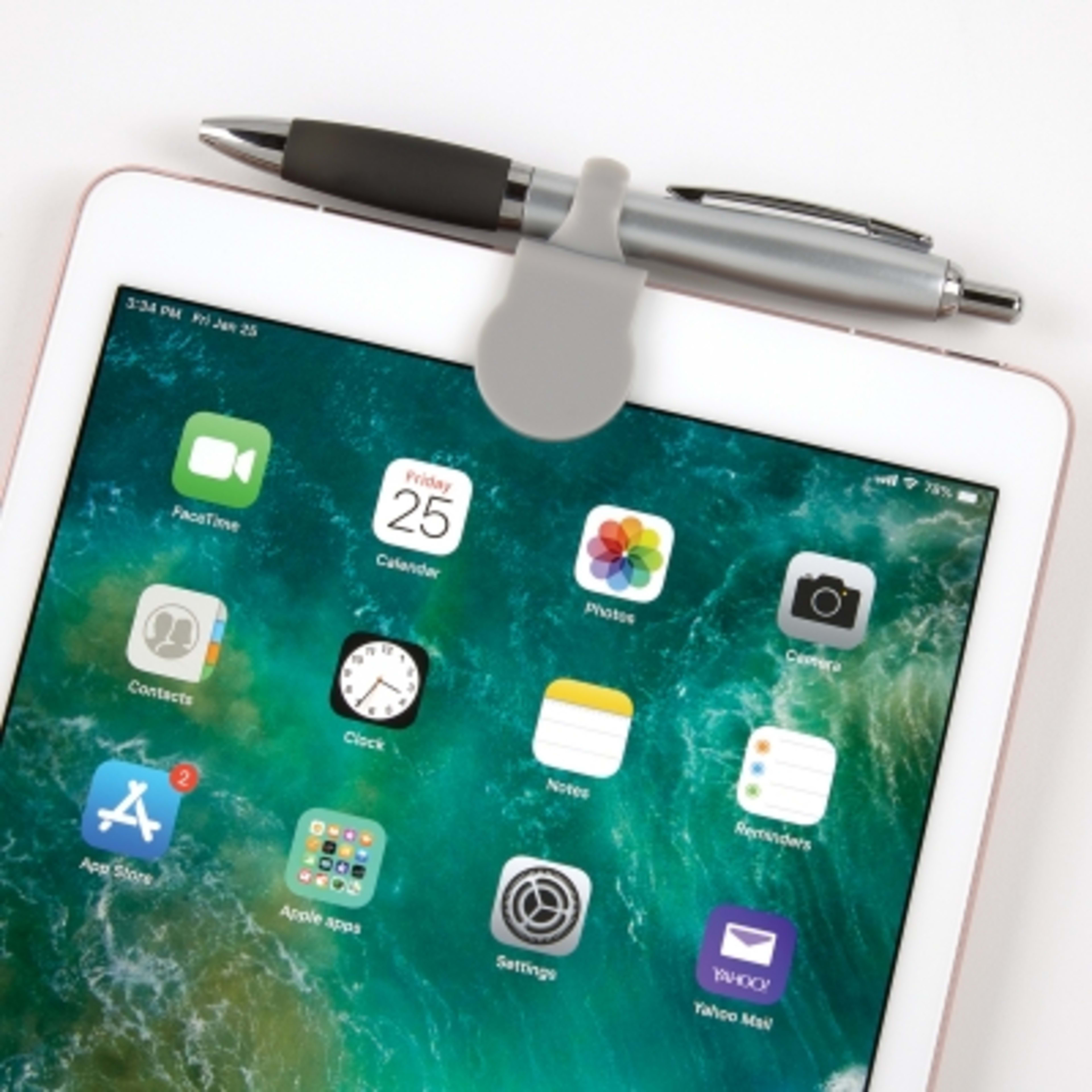 Webcam Privacy Cover Clip-On with Pen Holder - 1.13 x 2 in - In Use - product view 3