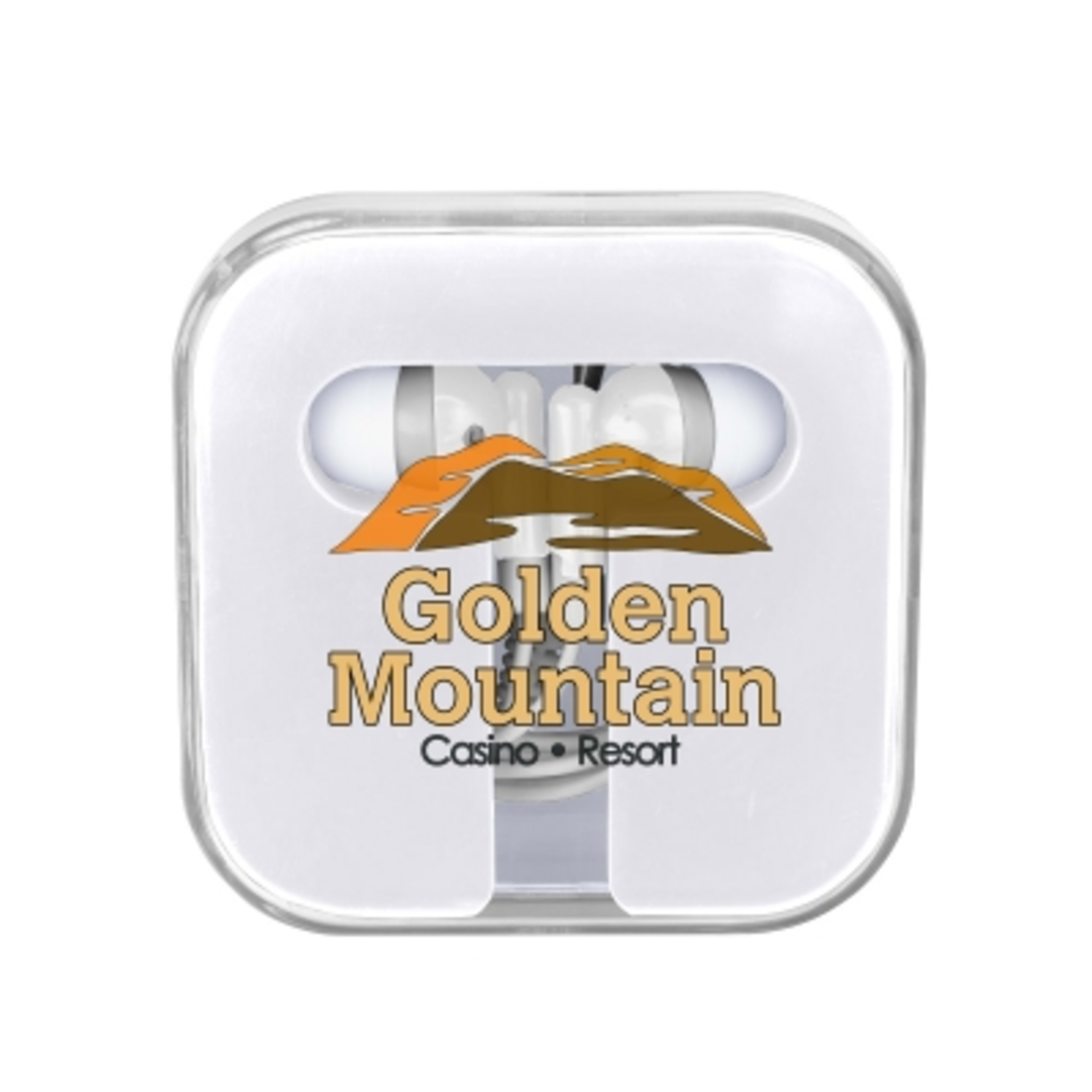 Wired Earbuds in Compact Protective Travel Case - 2.5 in - White/White - Digibrite - product view 1