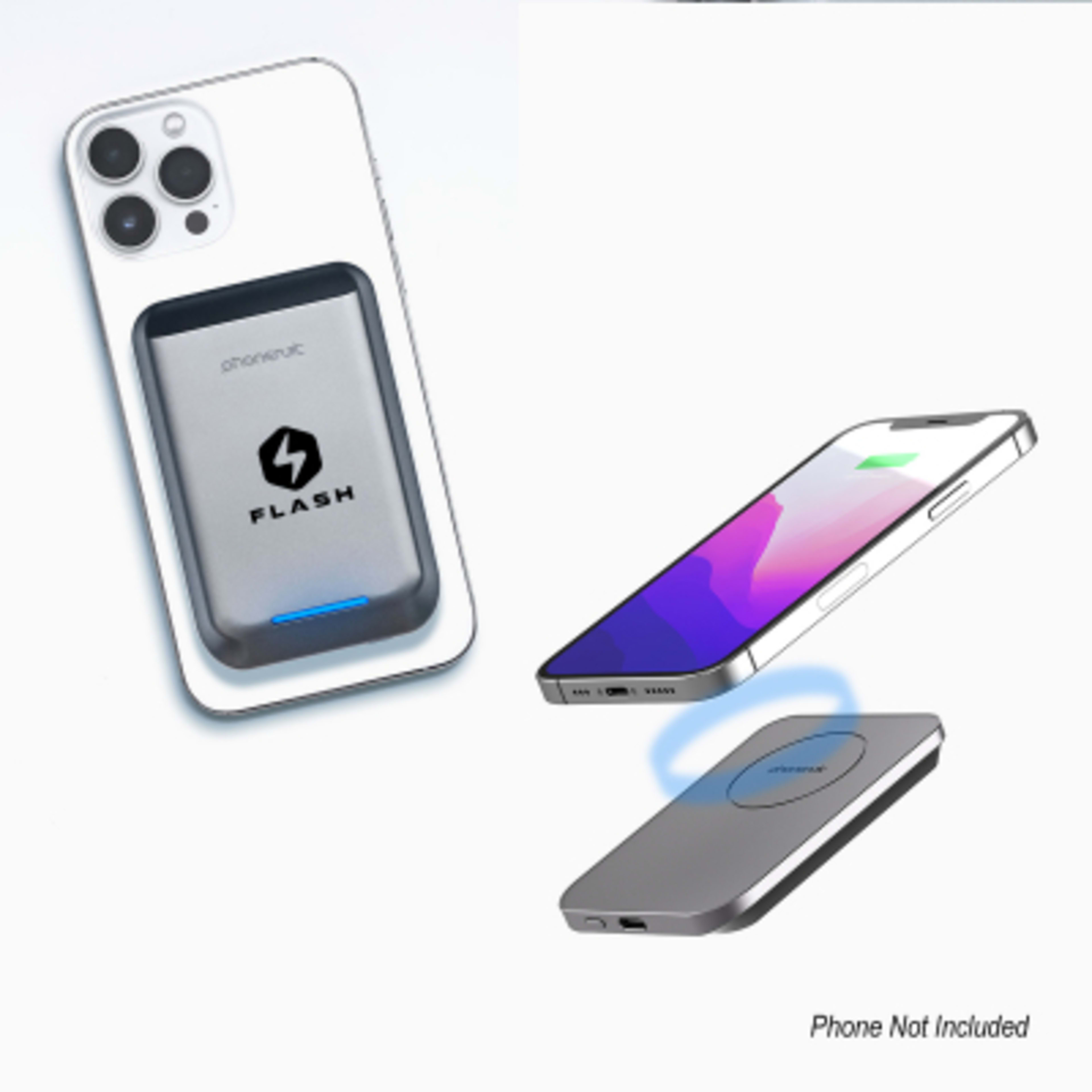 PhoneSuit Mag Max Wireless Portable Charger - 5000 mAh - Gray - Silkscreen - product view 3