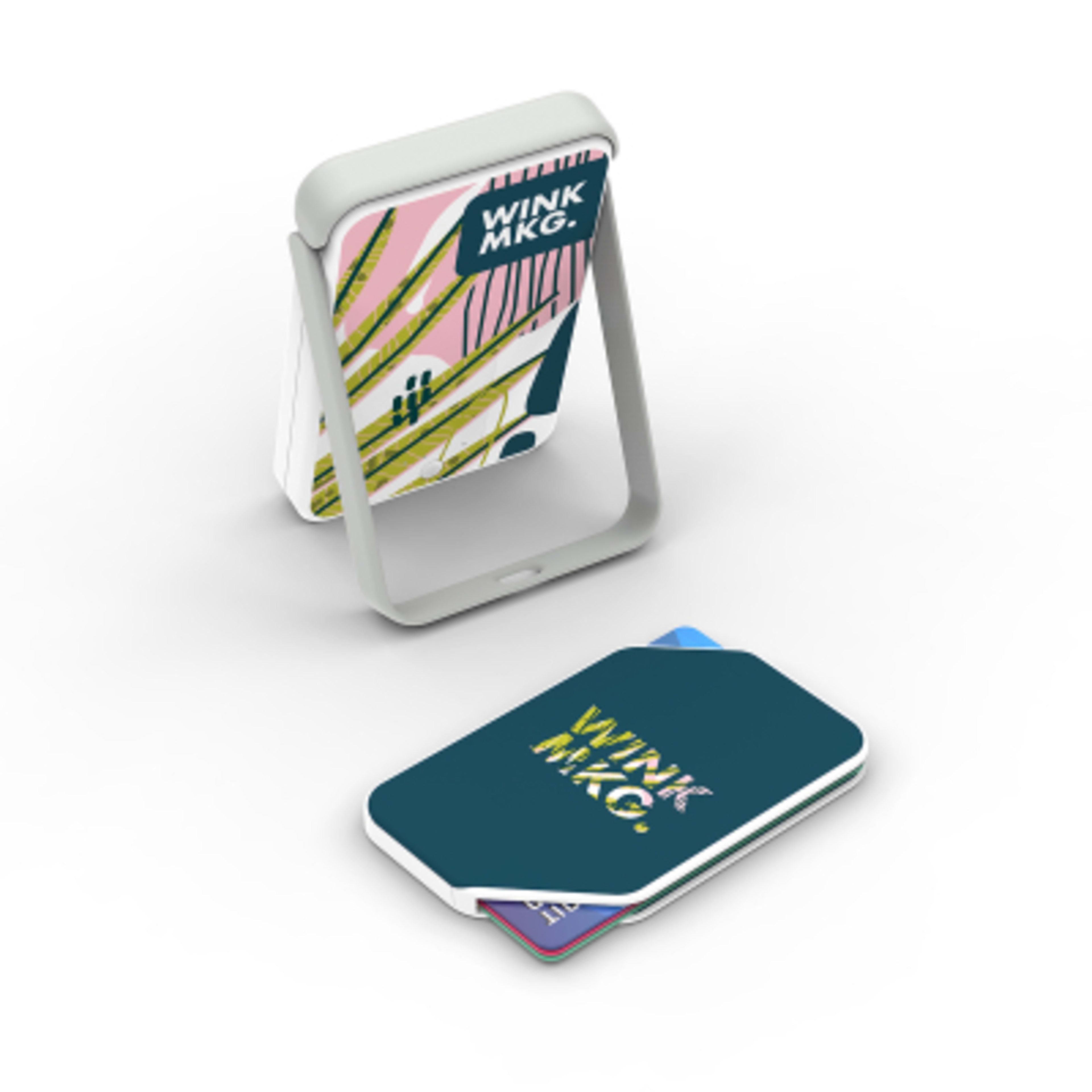 Magnetic Power Bank and Phone Wallet Kit - 2 Piece - White - Angle - product view 3