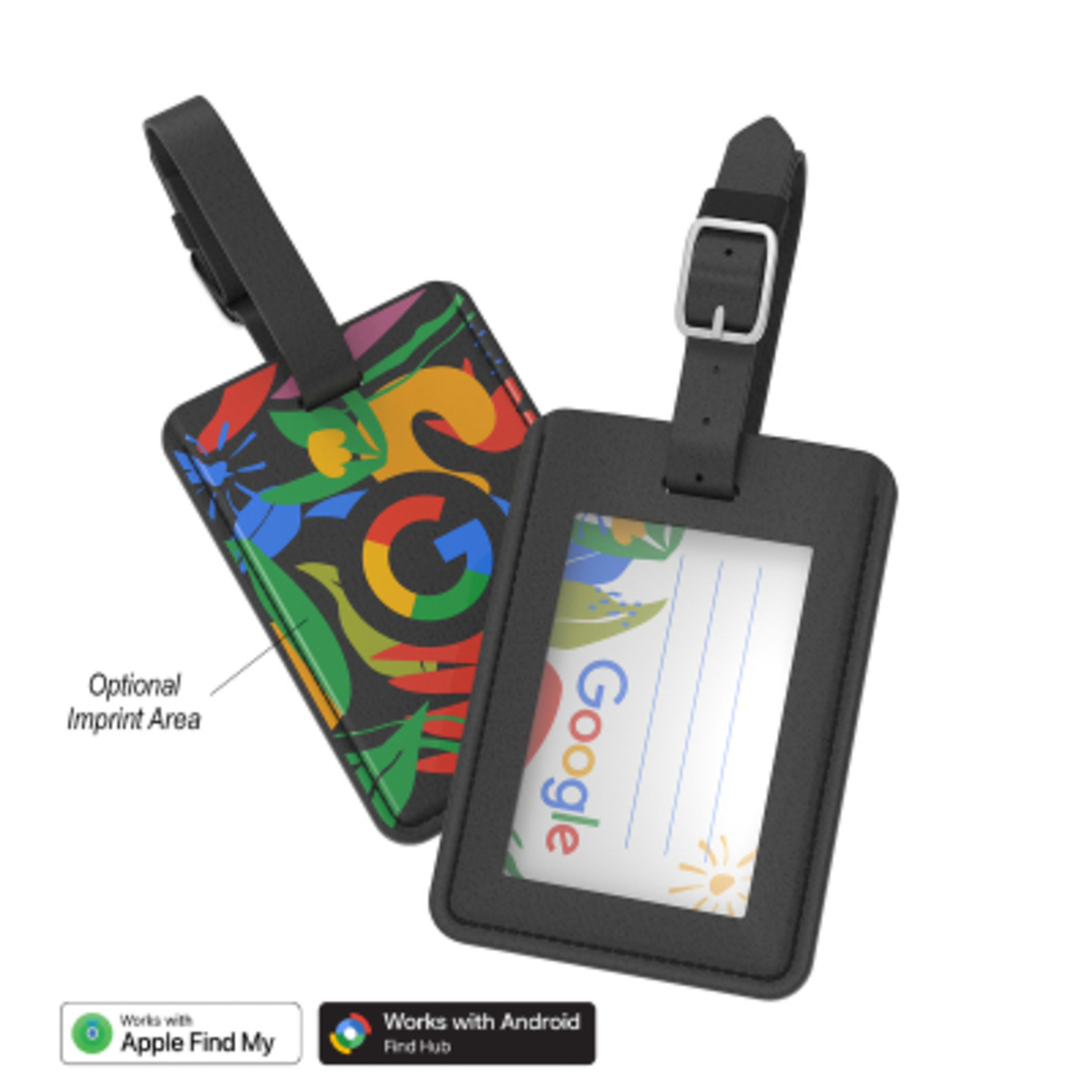 Bluetooth Luggage Tag with Tracker - 4 x 2.75 in - White - Colorbrite - product view 2