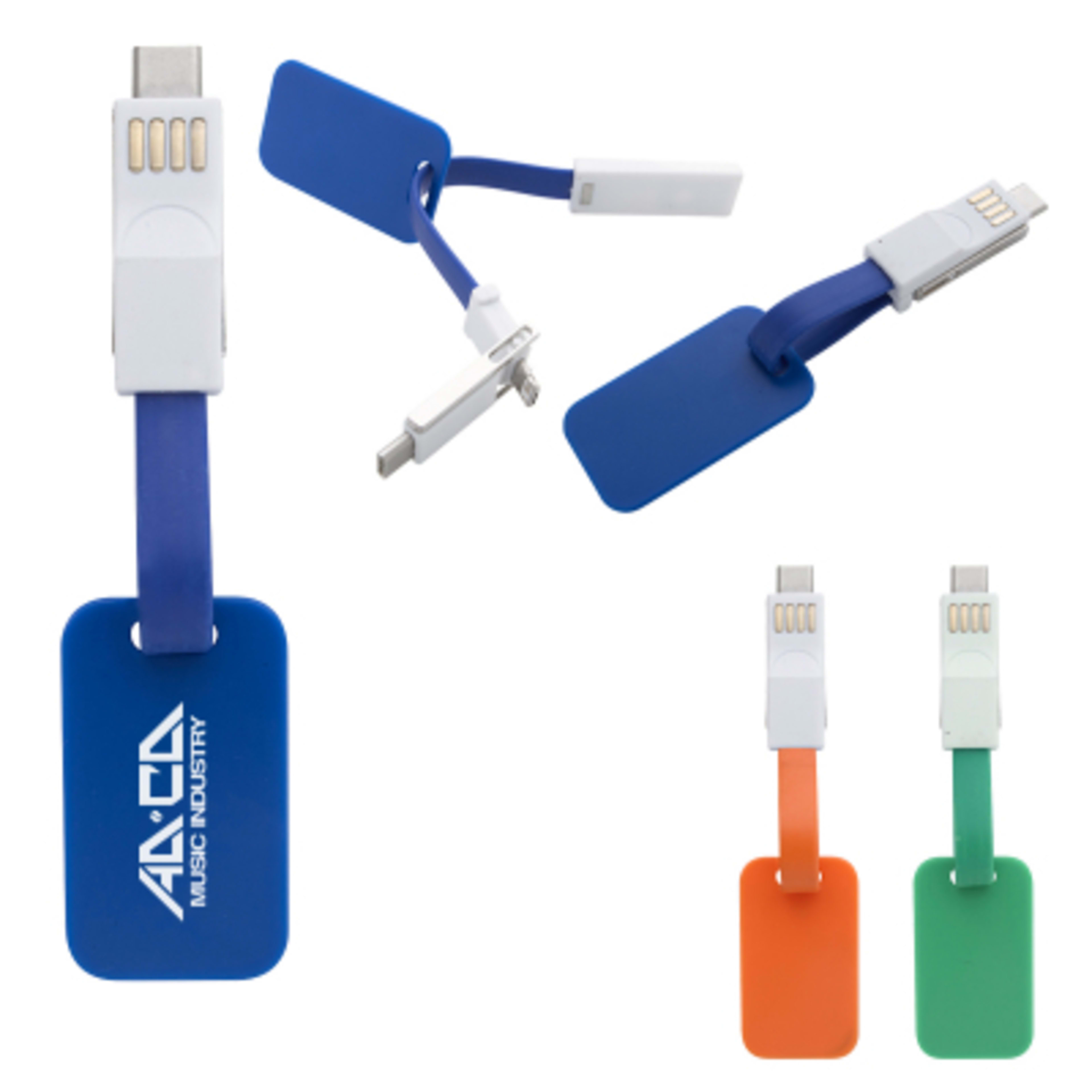 Magnetic Charging Cable 3-in-1 Universal - 5 in - Group Shot - product view 2