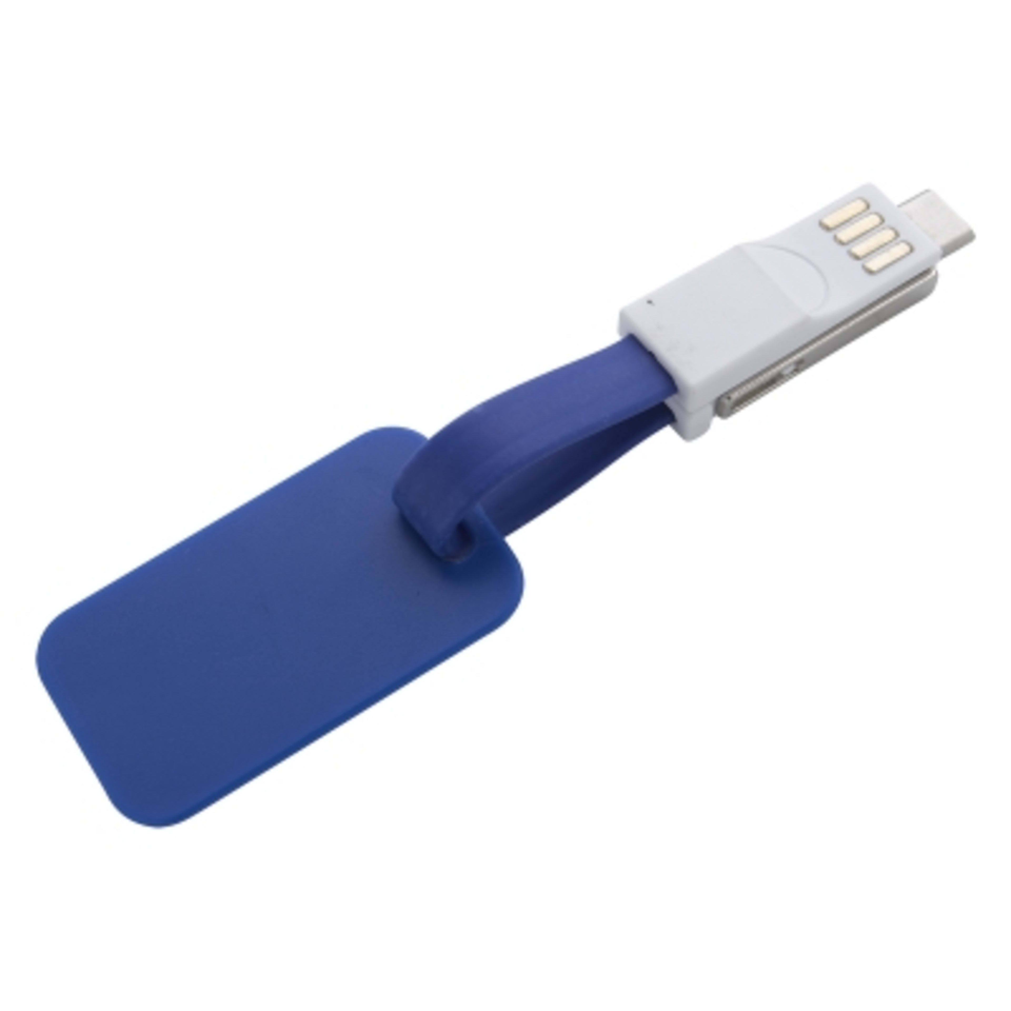 Magnetic Charging Cable 3-in-1 Universal - 5 in - Blue - Angle - product view 4
