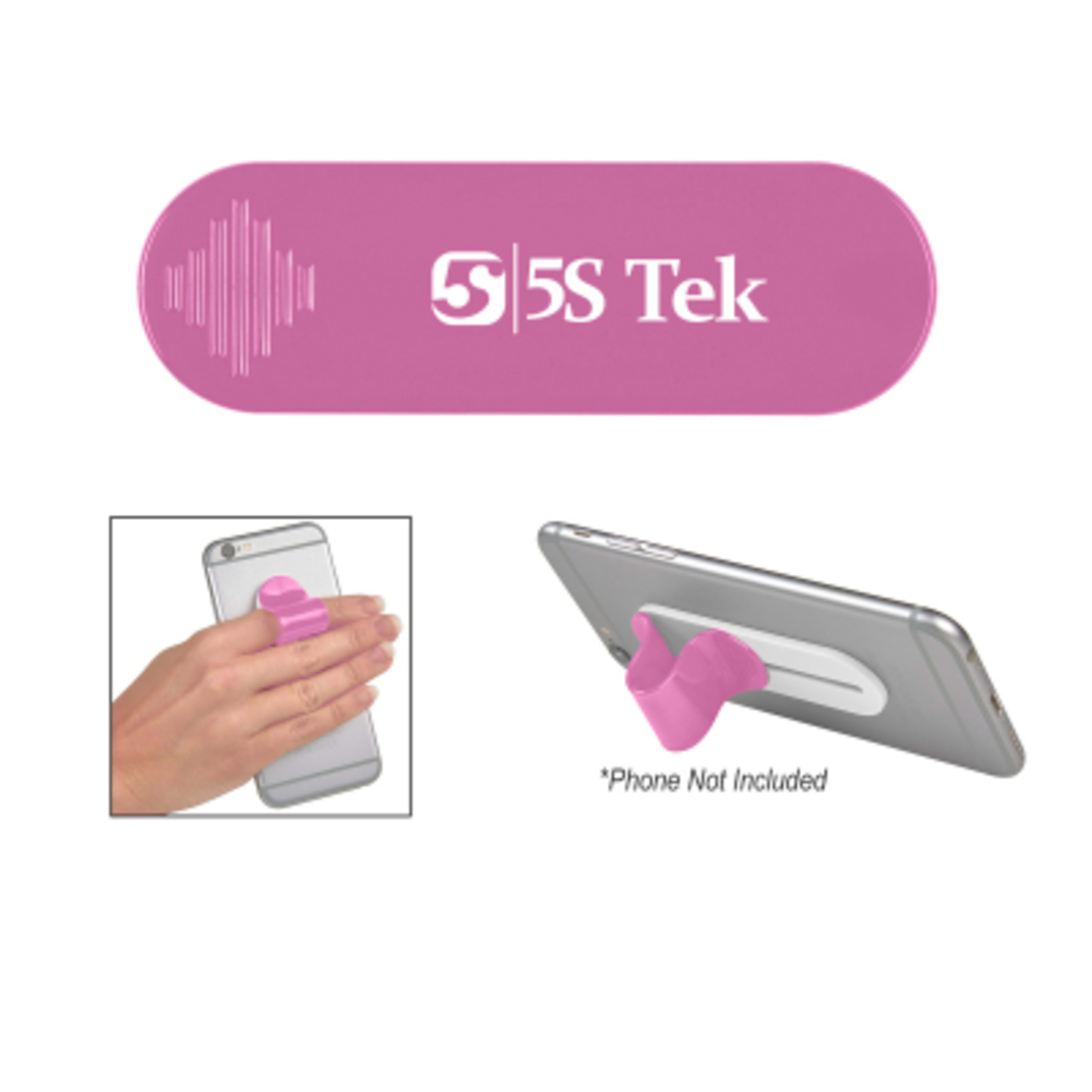 Finger Loop Phone Stand Adhesive - 3.25 x 1 in - Group Shot - promotional product with custom logo