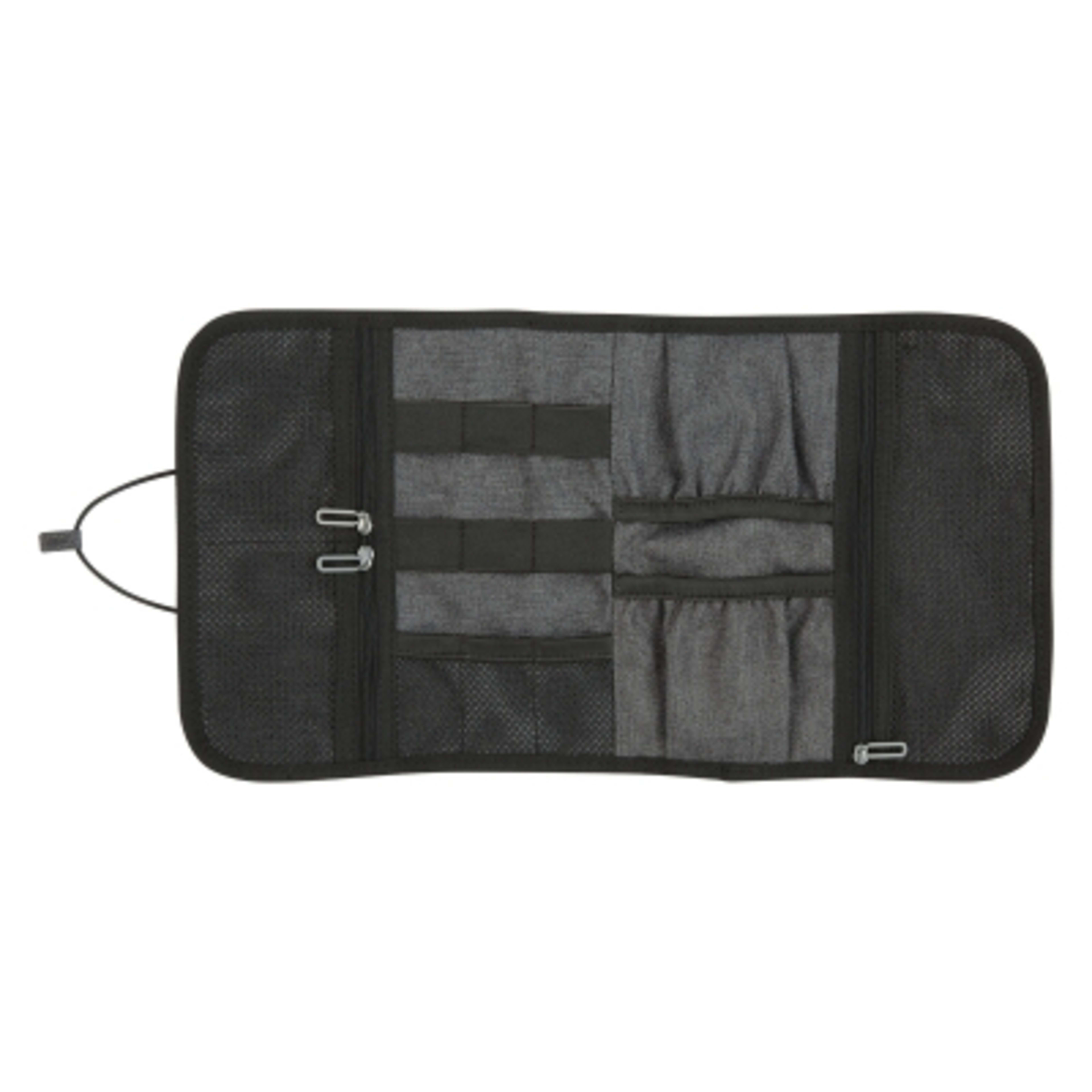 Travel Tech Organizer Recycled Polyester - 9 x 4.25 in - Gray - Open - product view 4
