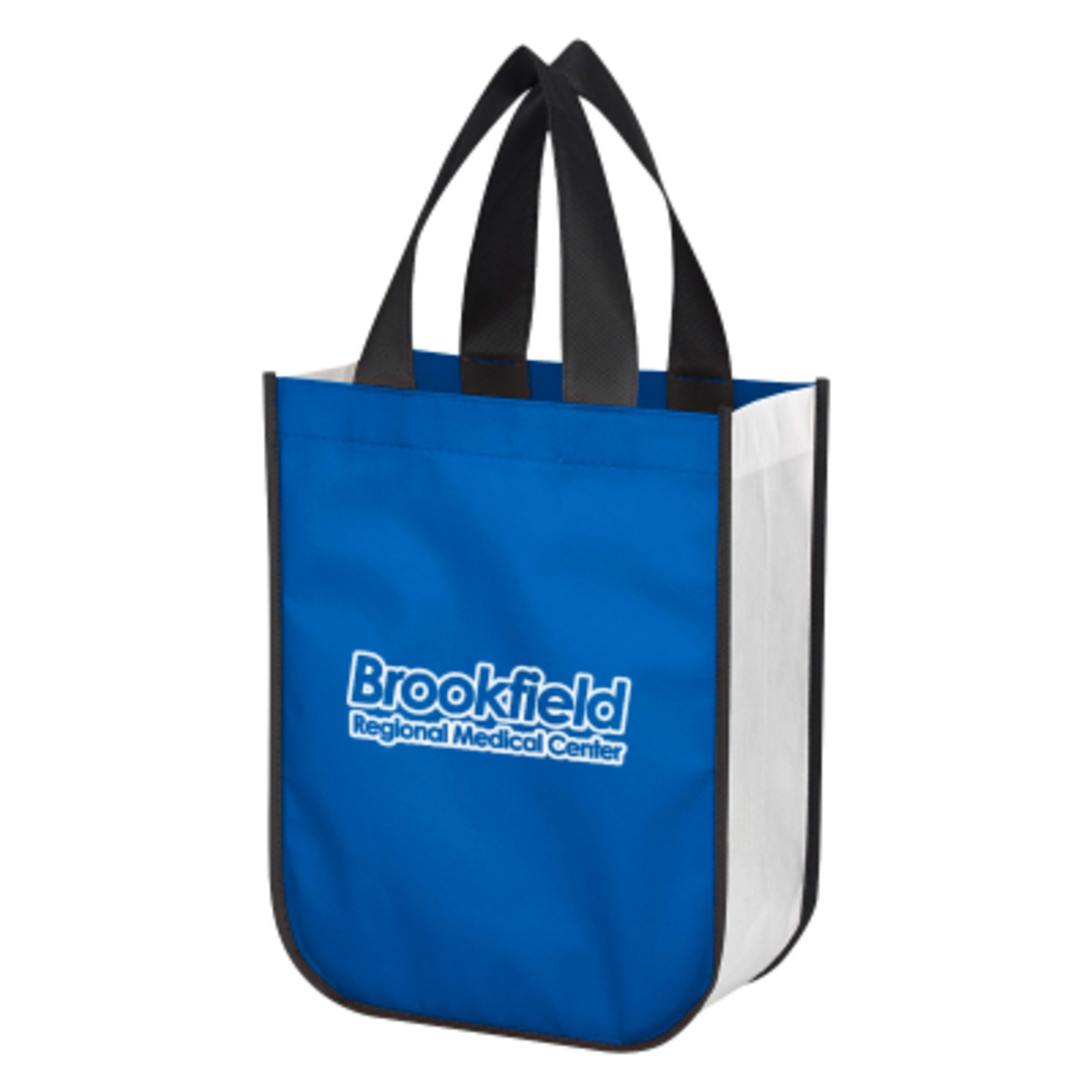 Custom Non-Woven Shopper Tote RPET Recycled - 9.25 x 11.75 in - Royal - Silkscreen - promotional product with custom logo