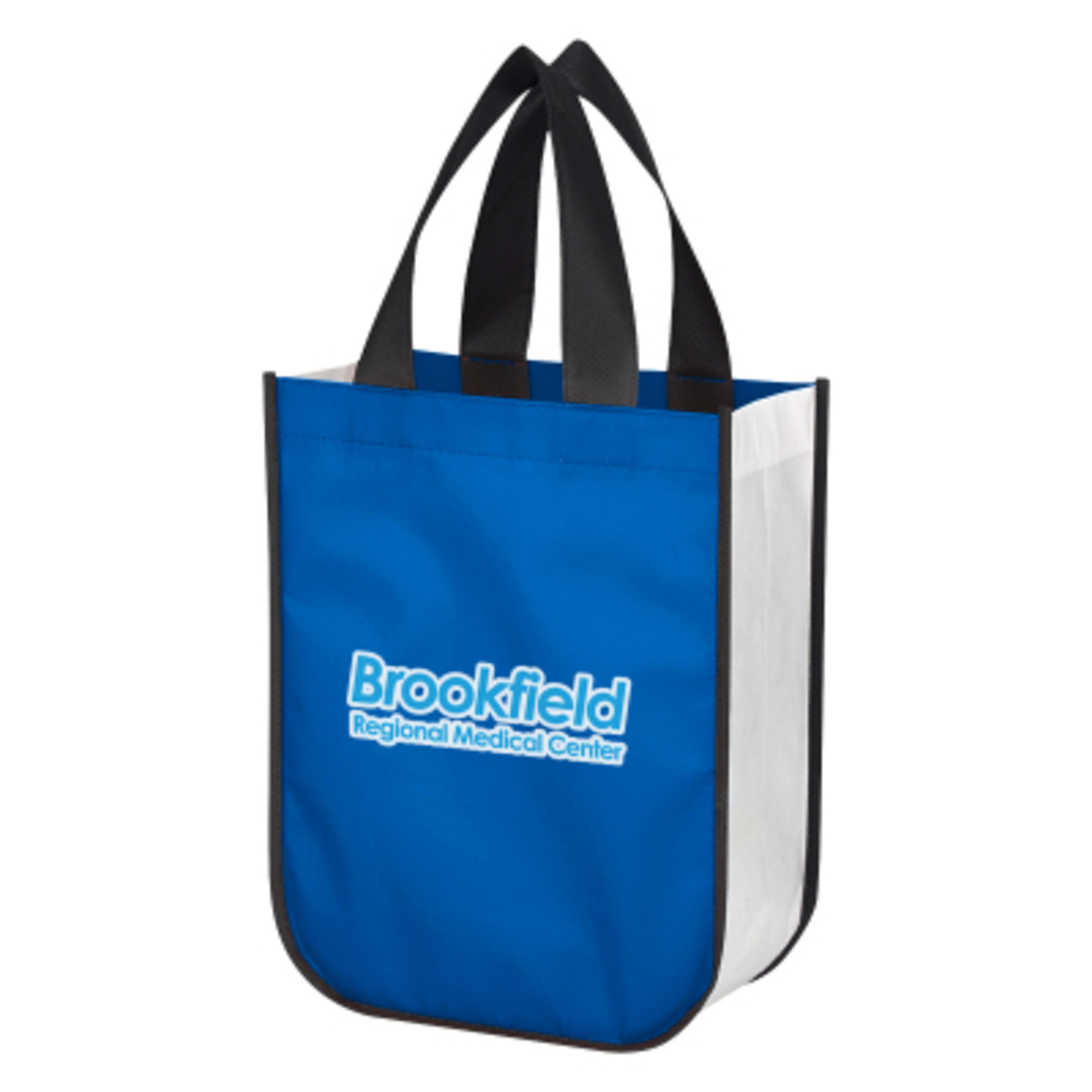 Custom Non-Woven Shopper Tote RPET Recycled - 9.25 x 11.75 in - Royal - Colorbrite - product view 2