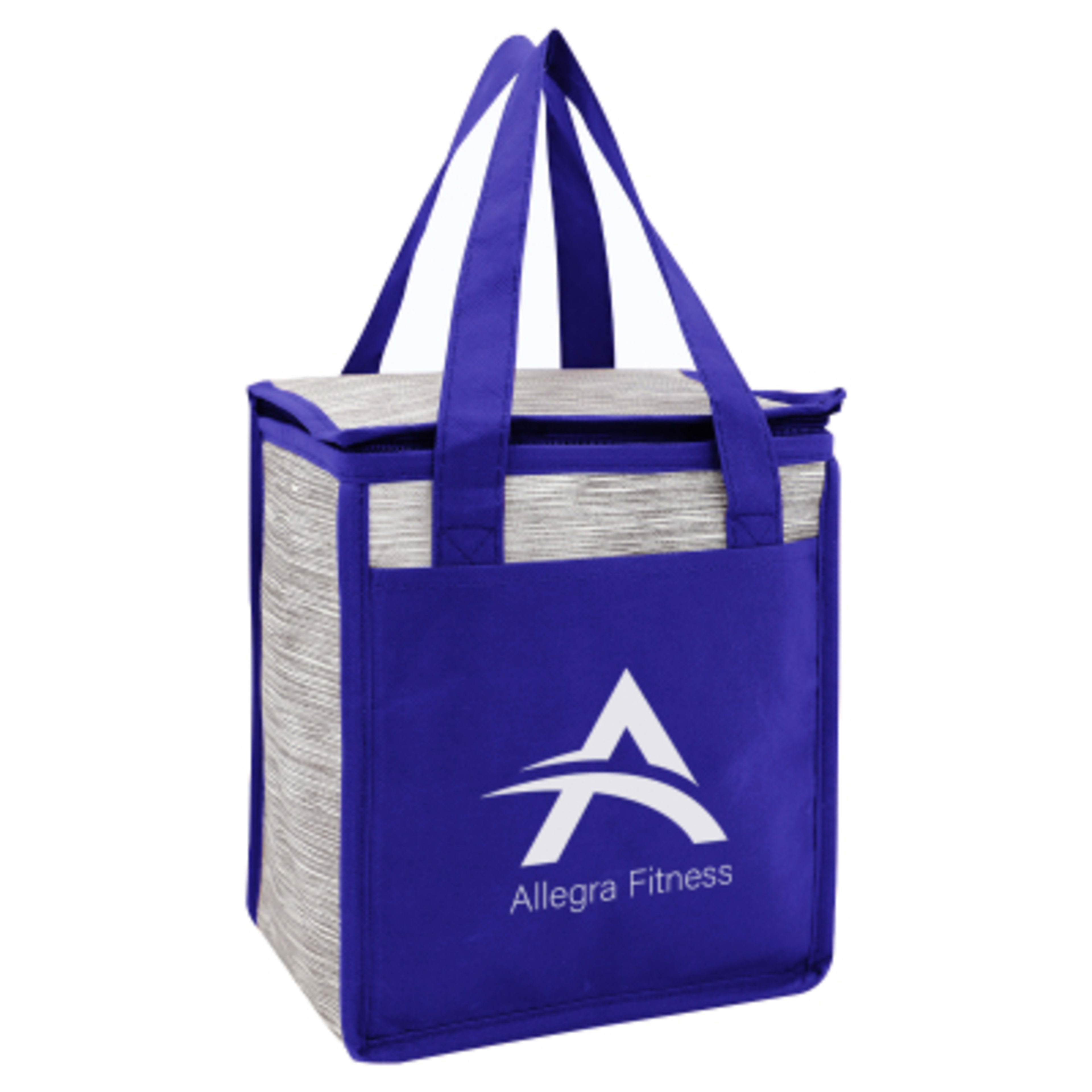 Custom Non-Woven Cooler Bag Insulated - 8 x 9 x 6 in - Royal - Silkscreen - promotional product with custom logo