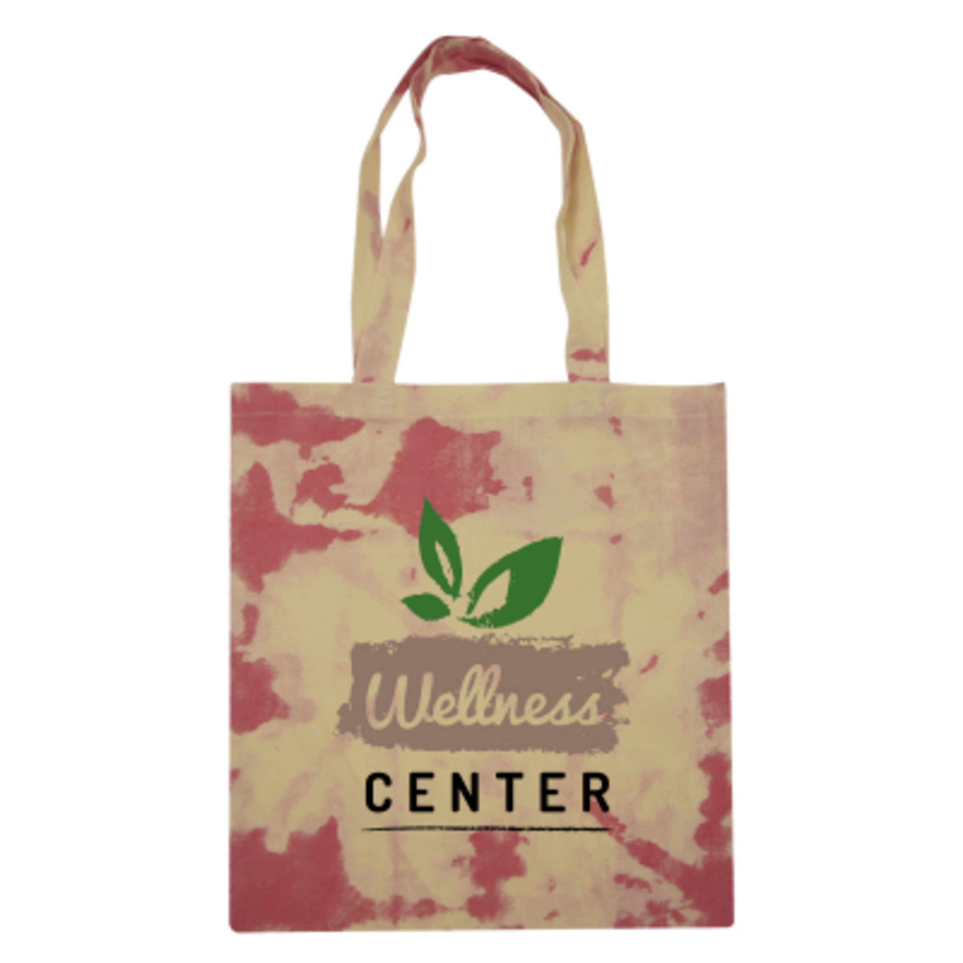Custom Printed Tote Bag Cotton Tie Dye Candy - 14 x 16 in - Red - Colorbrite - product view 2