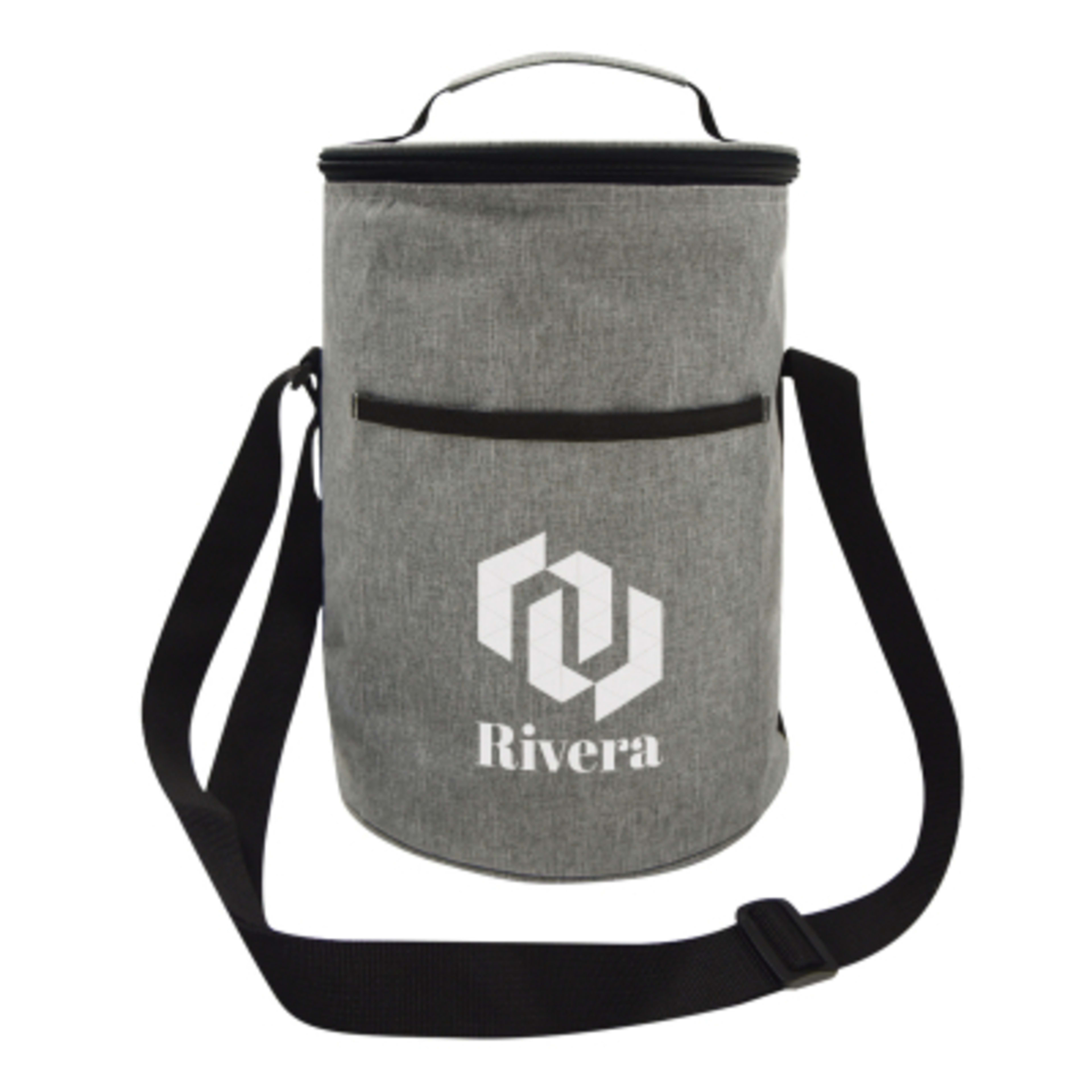 Insulated Cooler Bag Heathered 200D Polyester - 9 x 12½ in - Gray - Silkscreen - product view 3