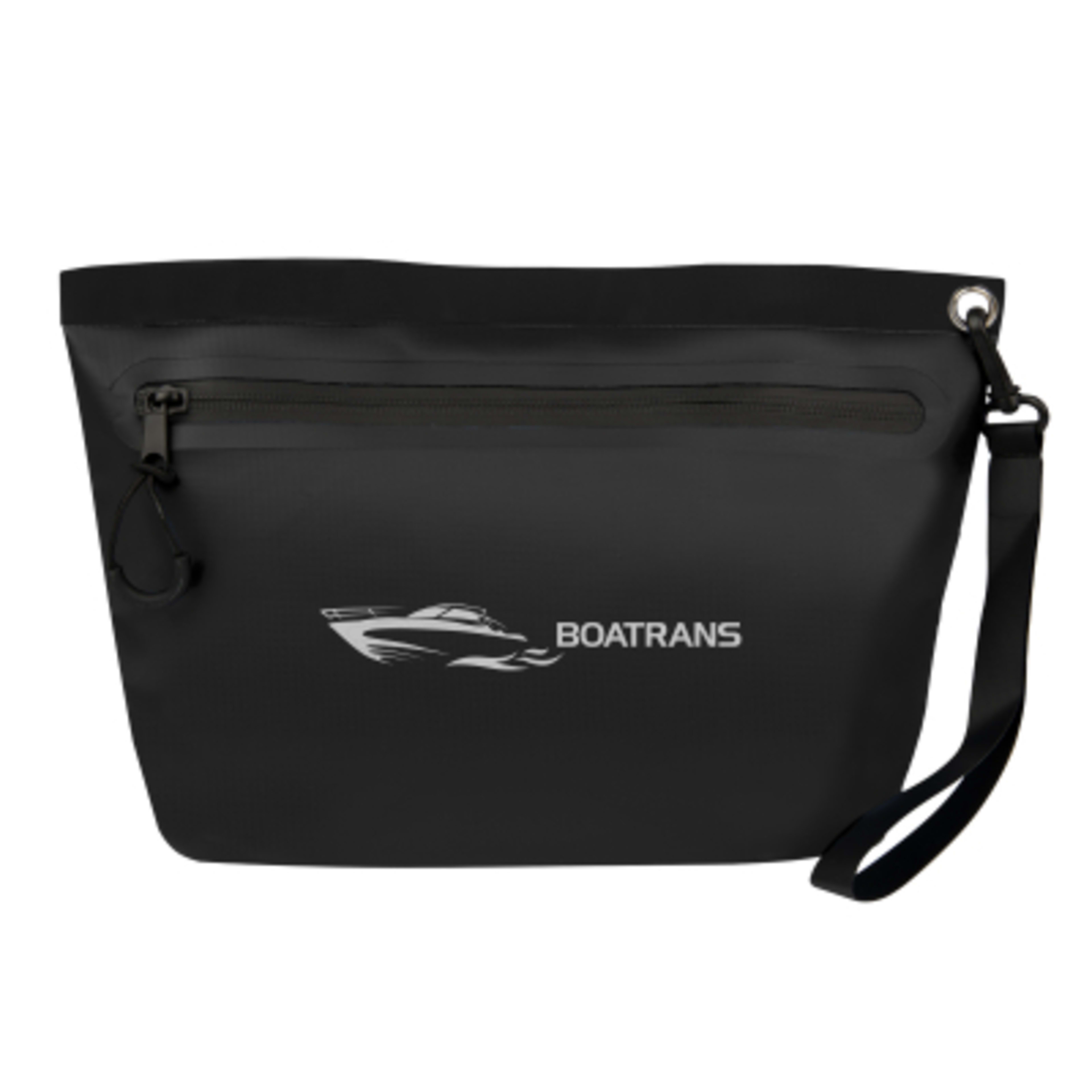 Dry Pouch Tarpaulin Water Resistant Zippered - 10 x 8 in - Black - Silkscreen - promotional product with custom logo