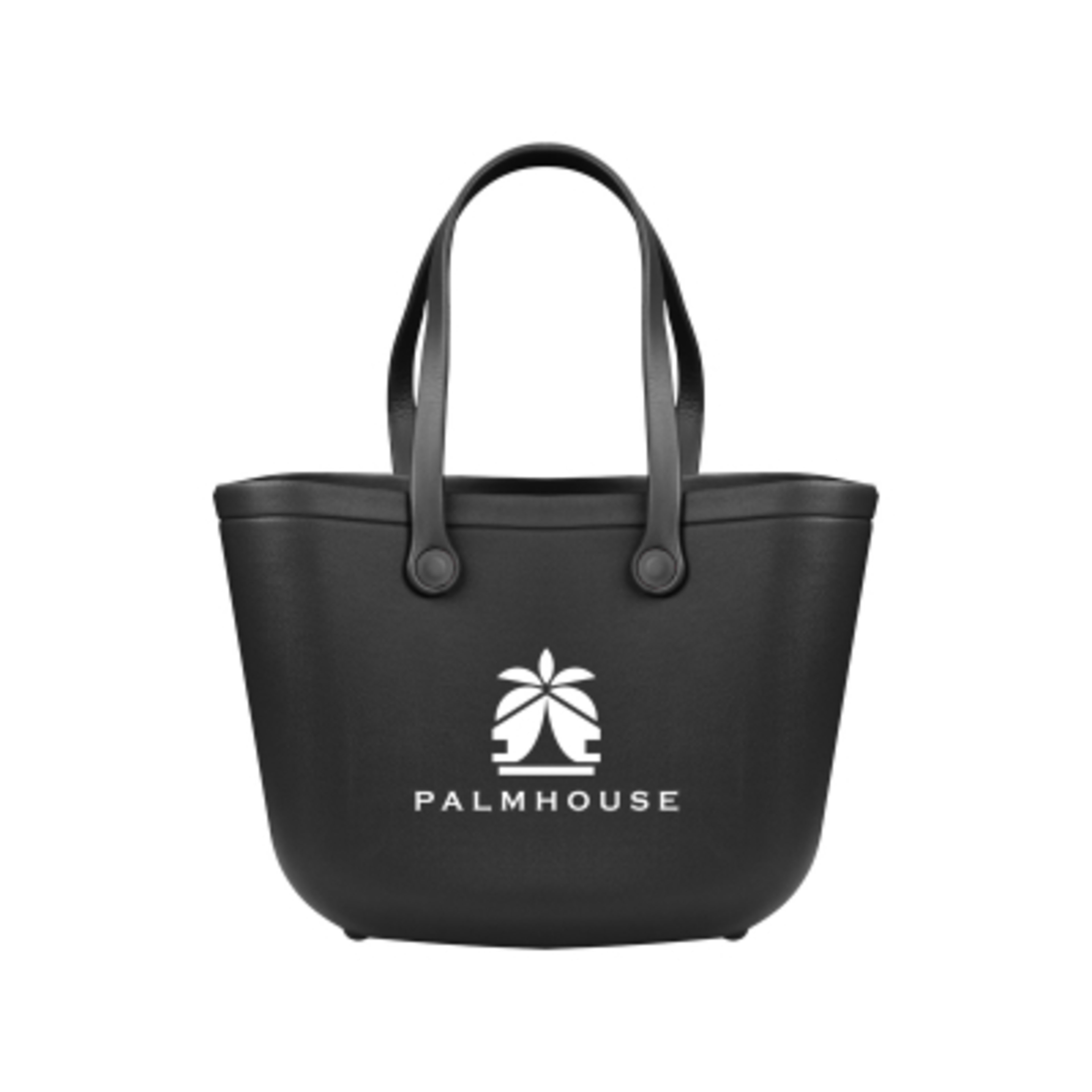 Custom Tote Bag EVA Rubber Beach Style Tip-Proof - 18 x 13 in - Black - Silkscreen - promotional product with custom logo