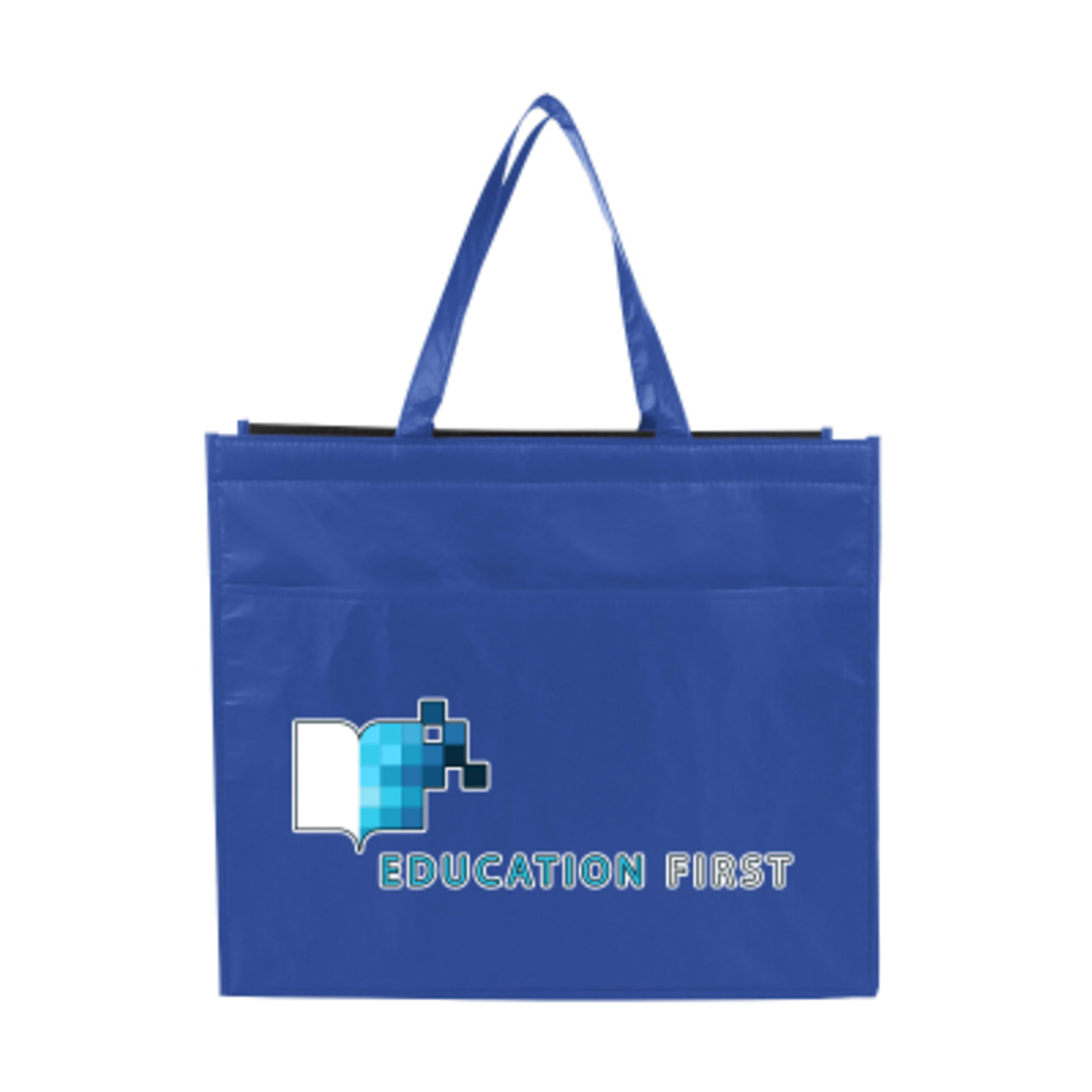 Insulated Cooler Tote Bag Recycled Material - 14 x 16.5 x 4.25 in - Royal - Colorbrite - product view 2