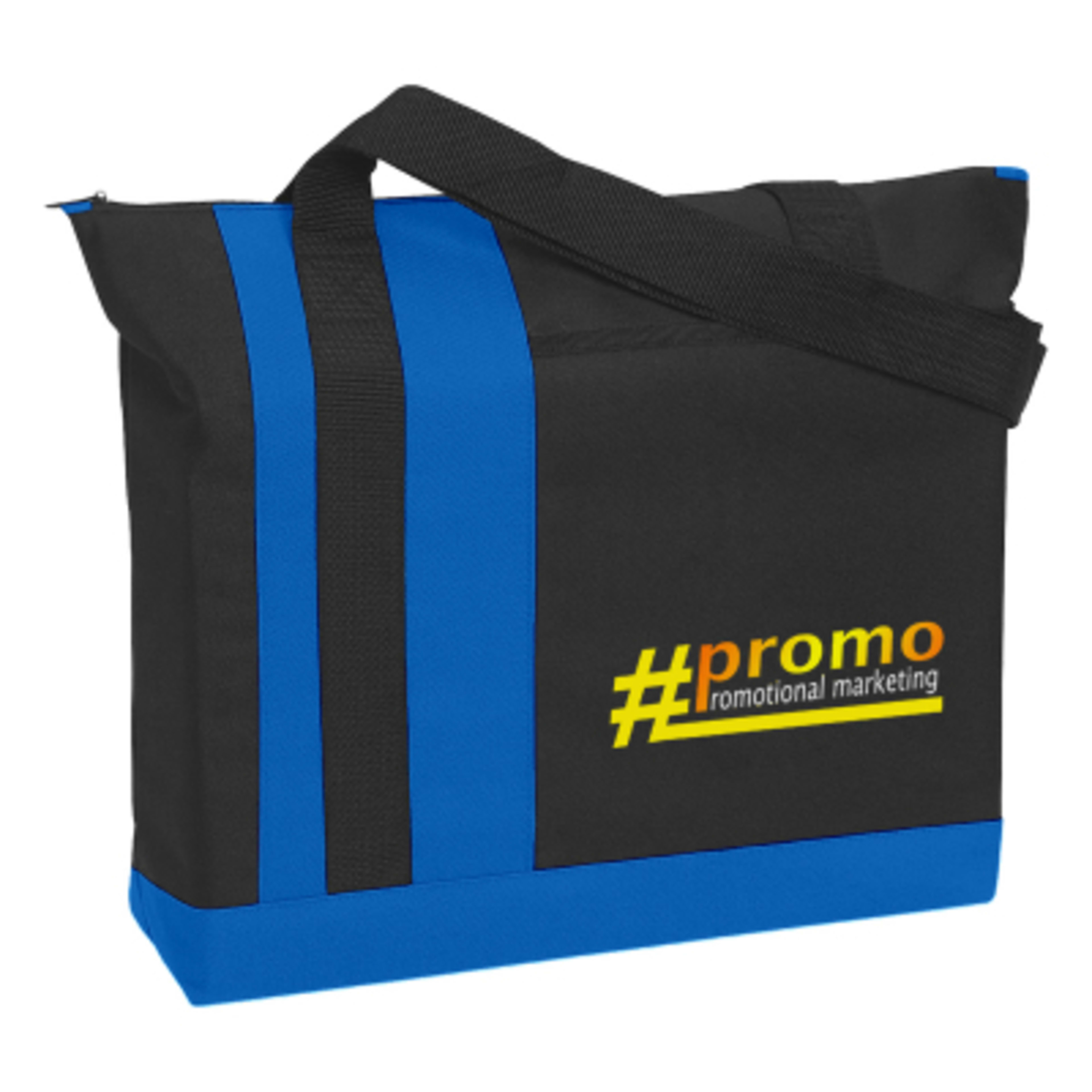 Custom Tote Bag Polyester Tri-Band Zippered - 19 x 14.5 x 5 in - Group Shot - product view 4
