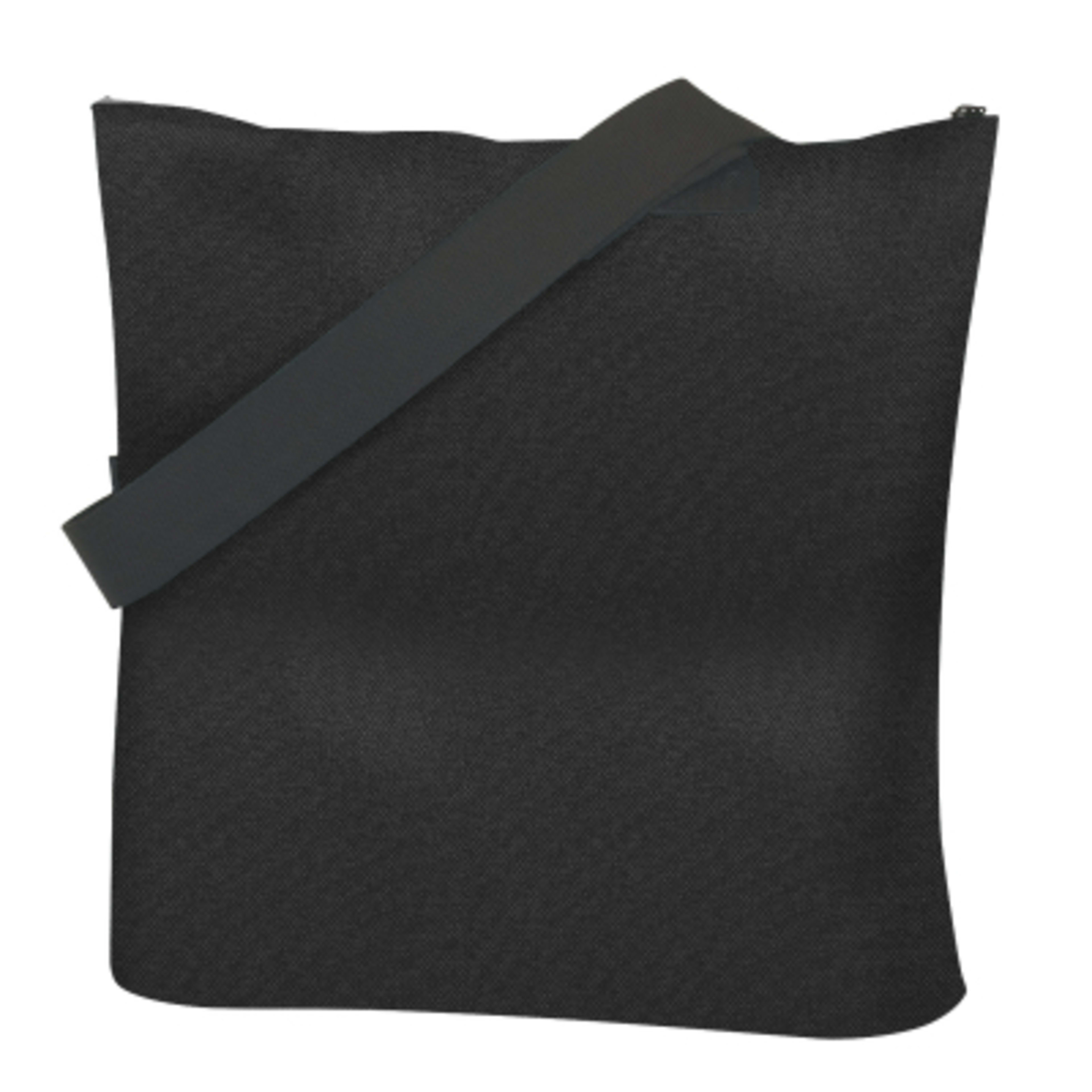 Custom Tote Bag Recycled Polyester Side Pocket - 14 x 13 x 5 in - Black - Back - product view 5