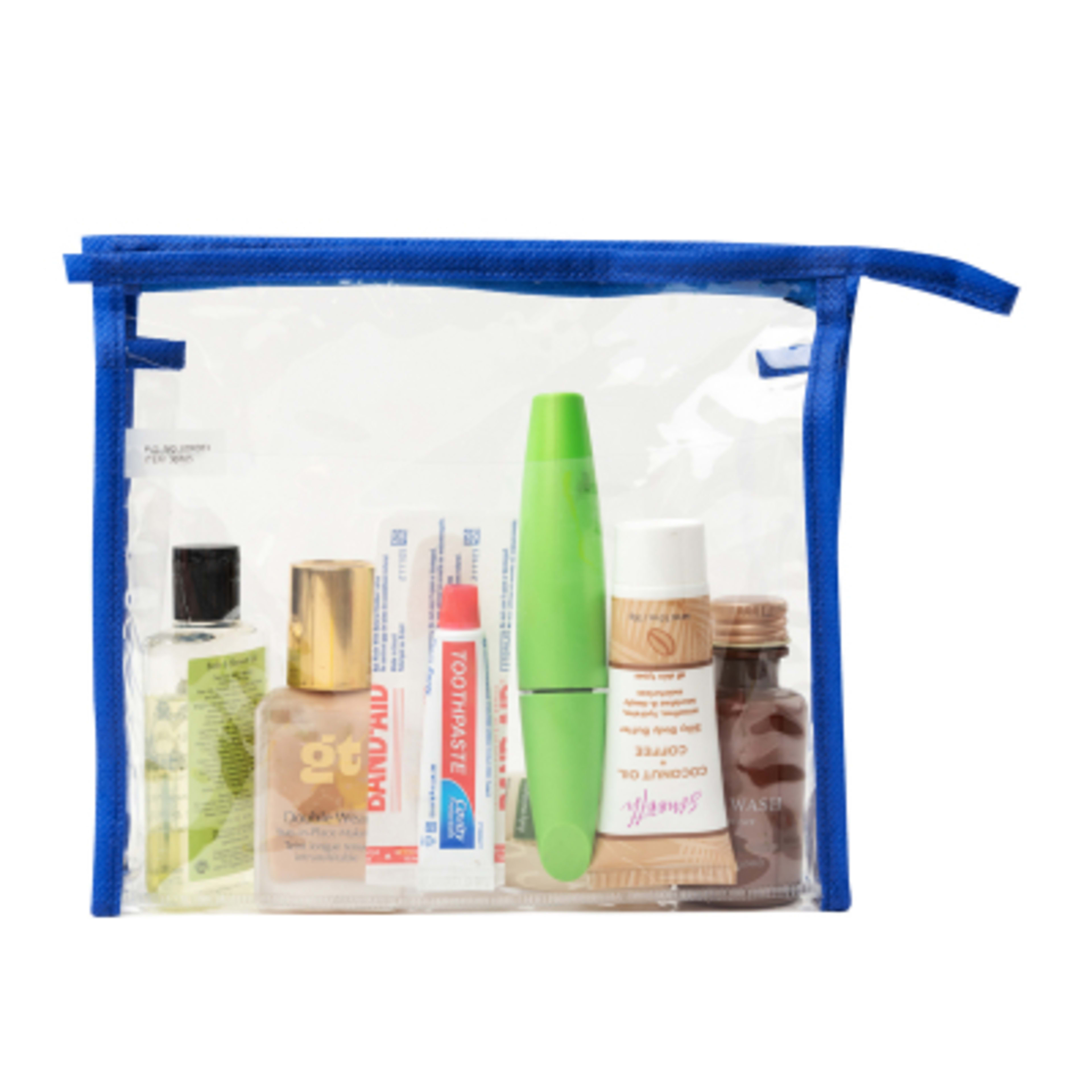 Clear Toiletry Bag PVC Front Pocket Travel - 7.75 x 6.75 x 1.5 in - In Use - product view 4
