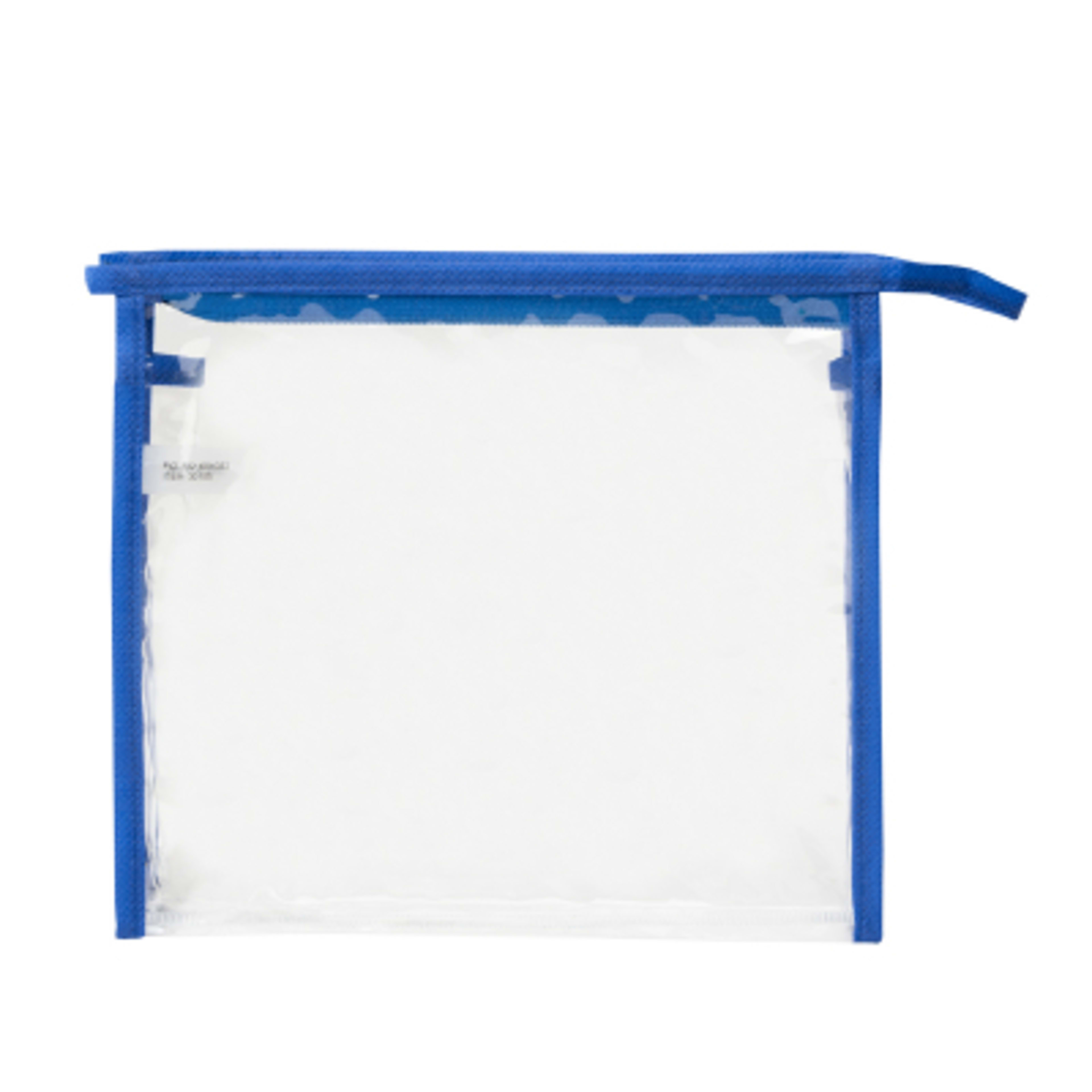Clear Toiletry Bag PVC Front Pocket Travel - 7.75 x 6.75 x 1.5 in - Blue/Clear - Front - product view 5