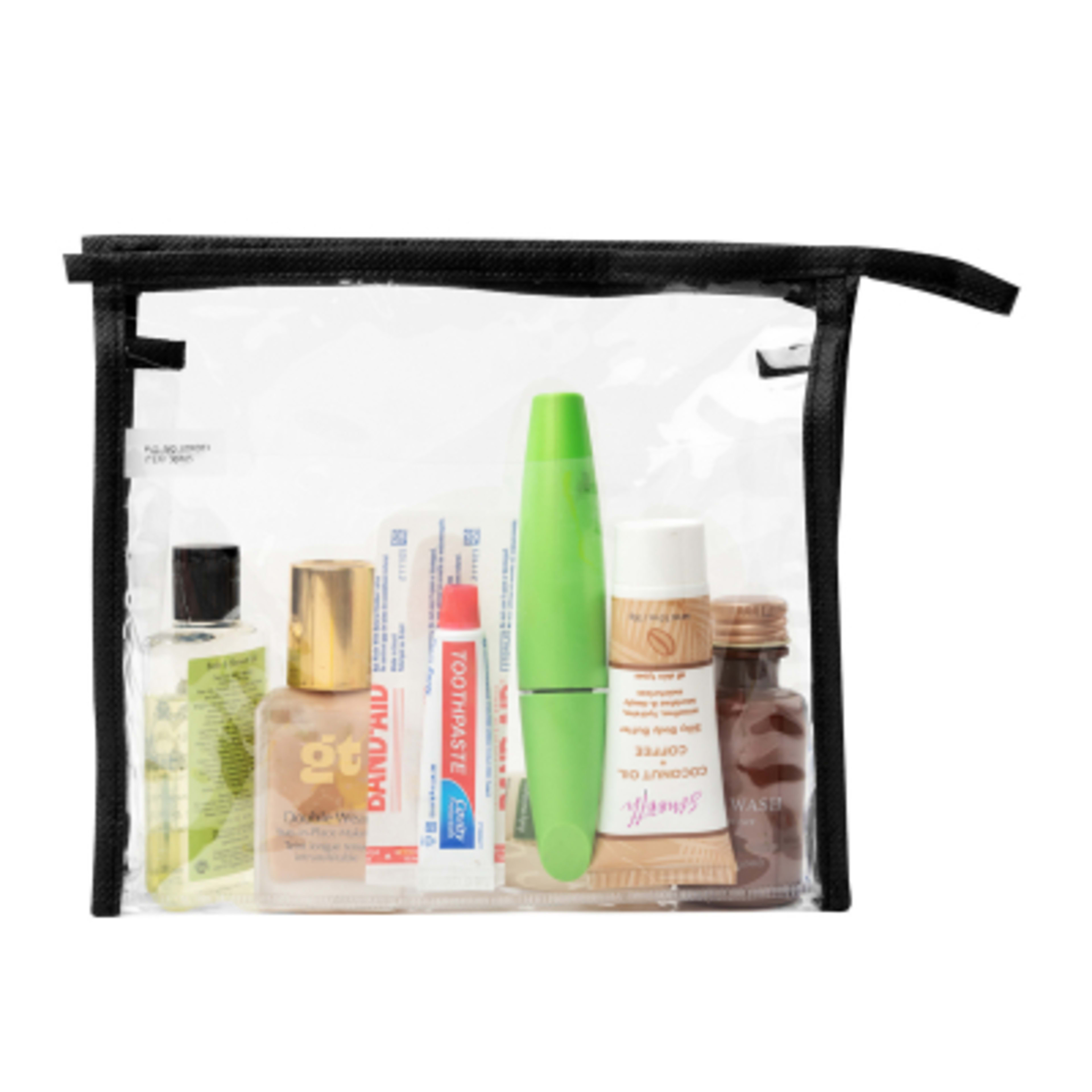 Clear Toiletry Bag PVC Front Pocket Travel - 7.75 x 6.75 x 1.5 in - In Use - product view 6