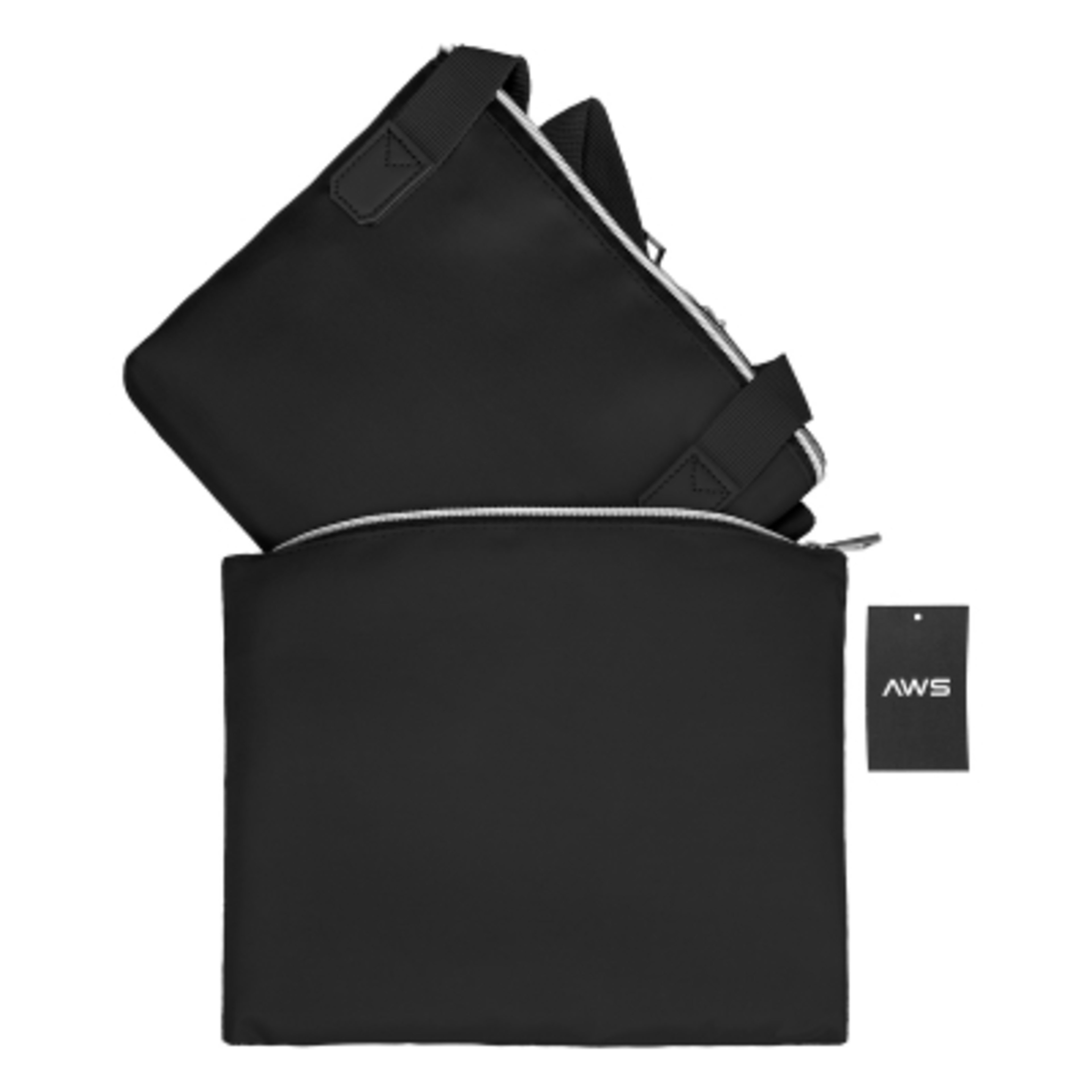 Packable Tote Bag Nylon with Travel Pouch - 23 x 14 in - Black - Contents - product view 4