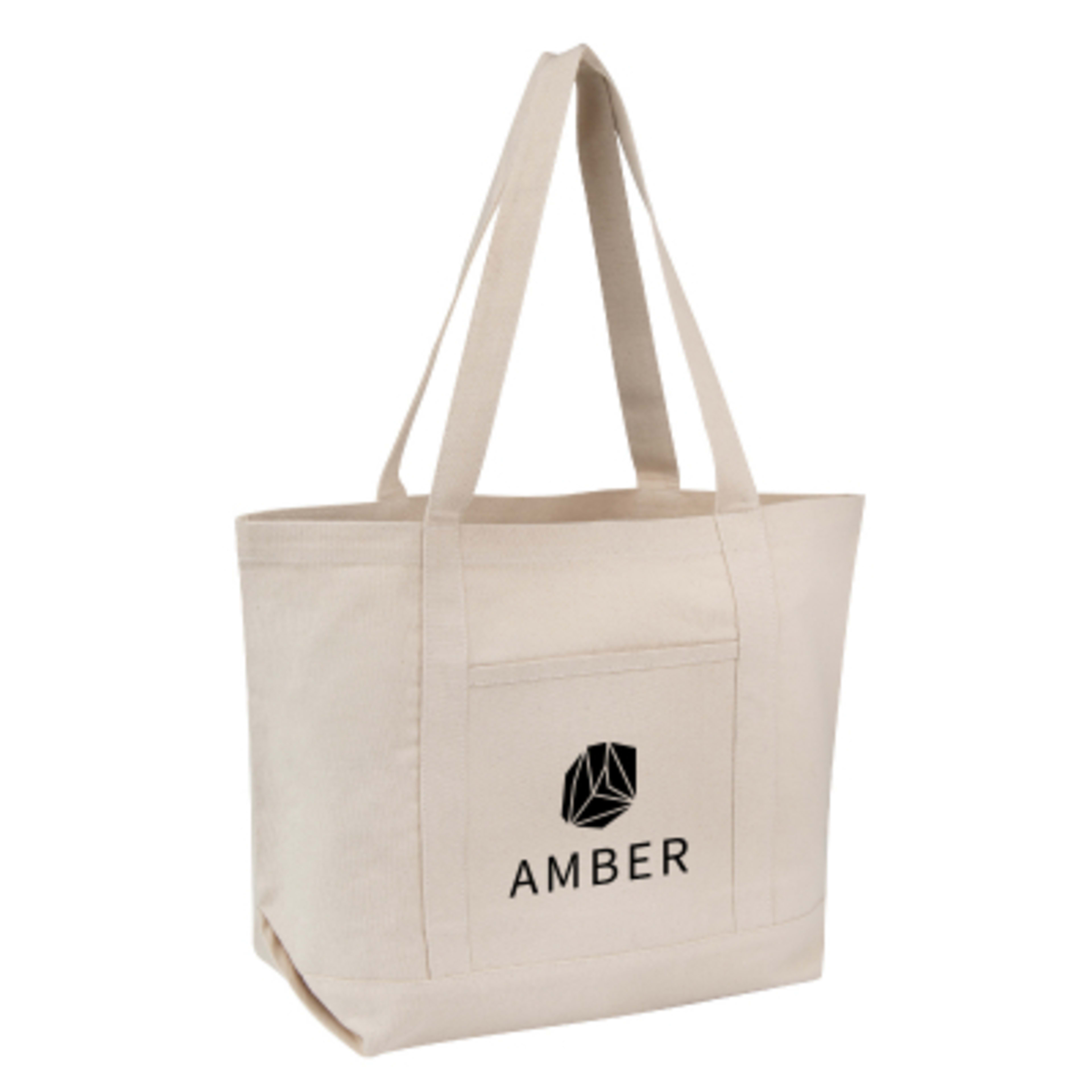 Custom Tote Bag Recycled Cotton Canvas 10 oz - 21 x 14 in - NAT - Silkscreen - product view 1