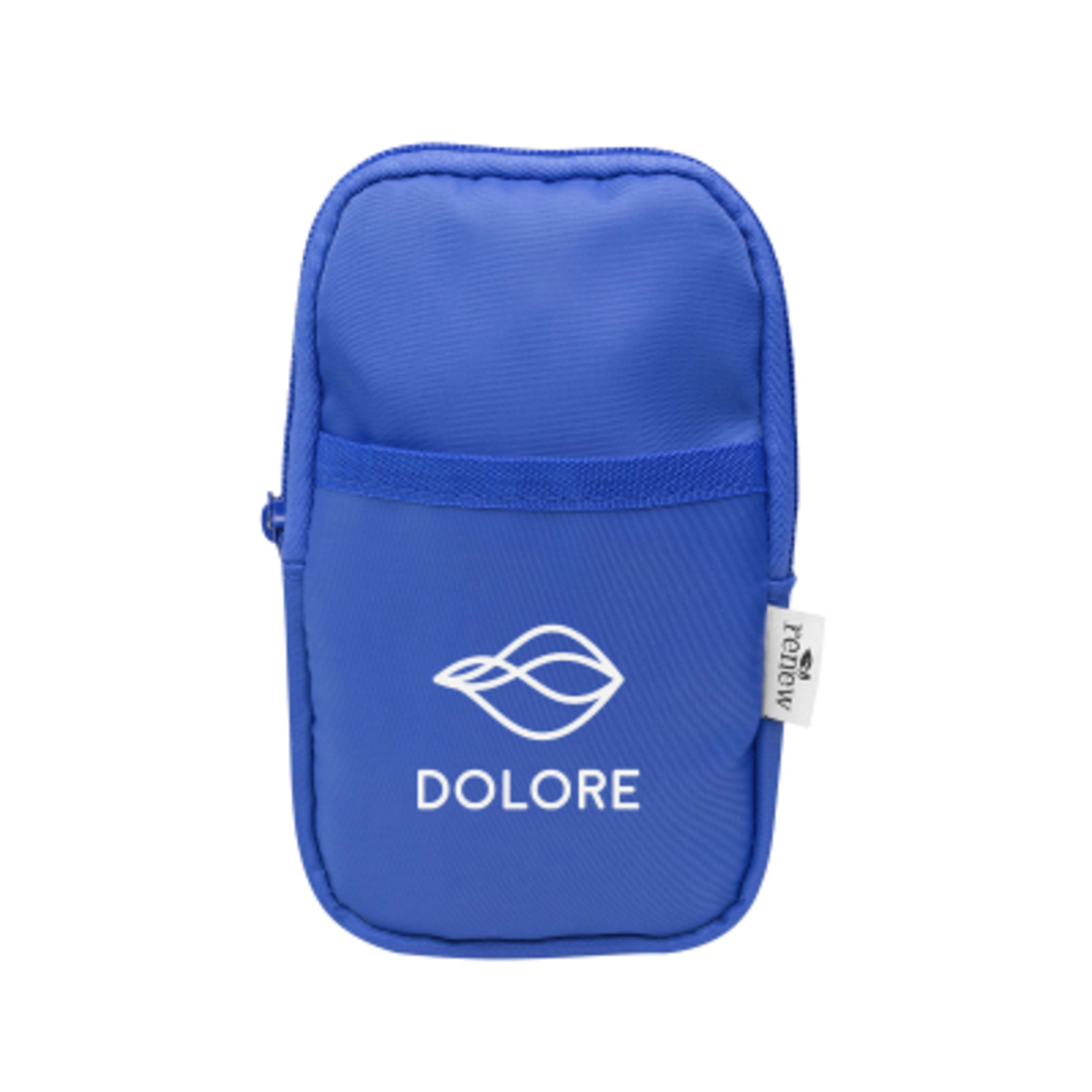 Phone Pouch rPET Recycled Twill Polyester - 4 x 6 in - Royal - Silkscreen - product view 1