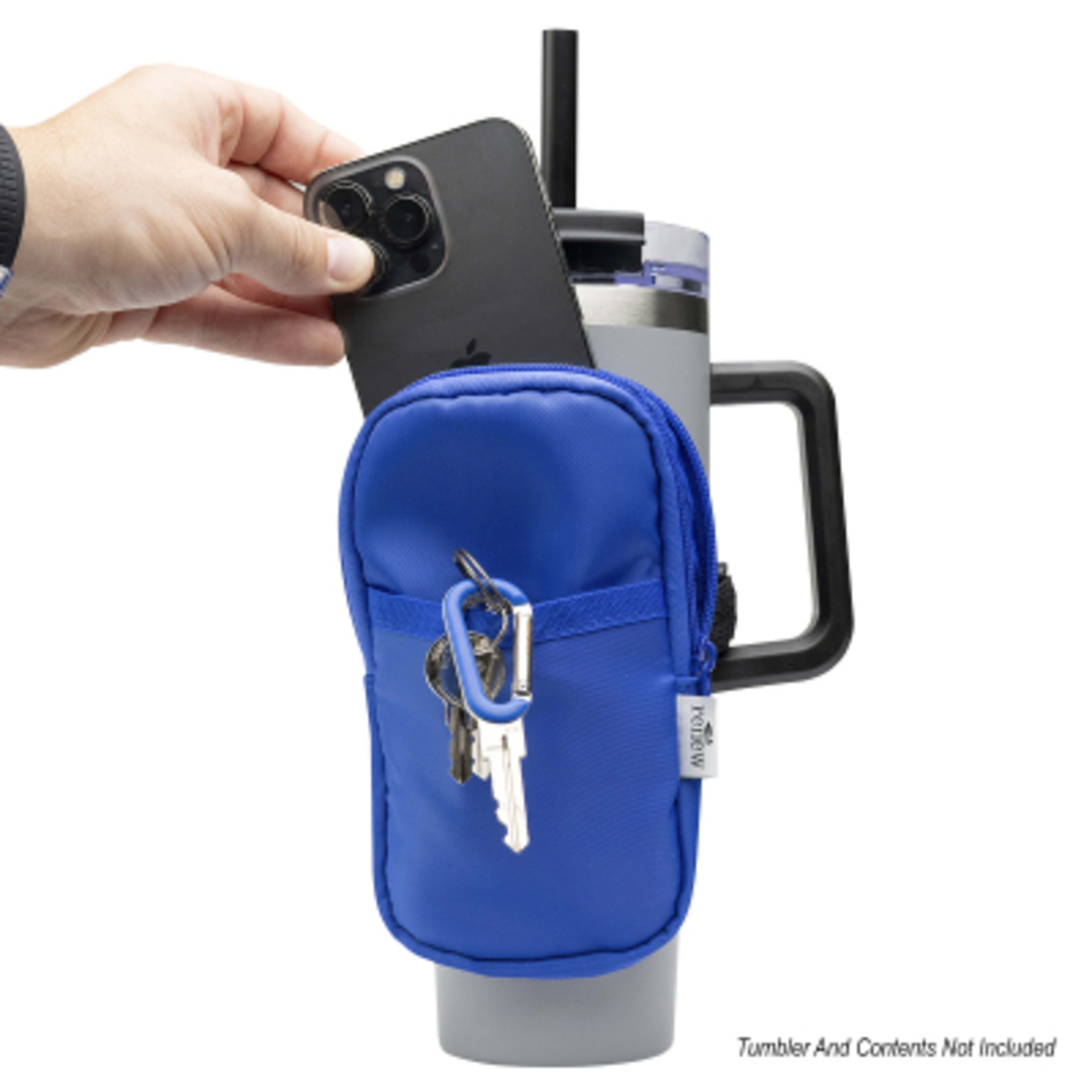 Phone Pouch rPET Recycled Twill Polyester - 4 x 6 in - Royal - Contents - product view 4