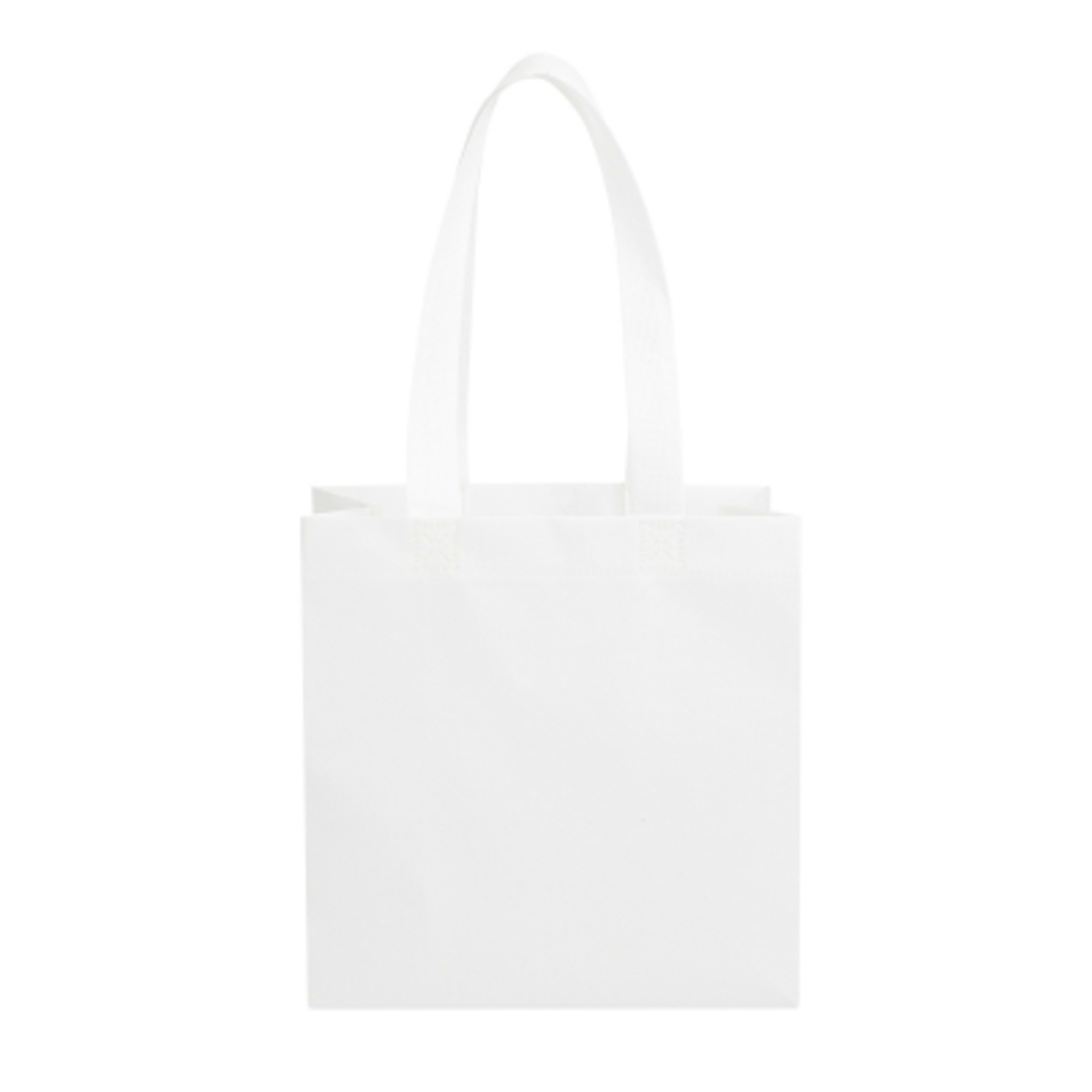 Custom Tote Bag rPET Non-Woven Recycled - 9 x 9 in - White - Front - product view 3