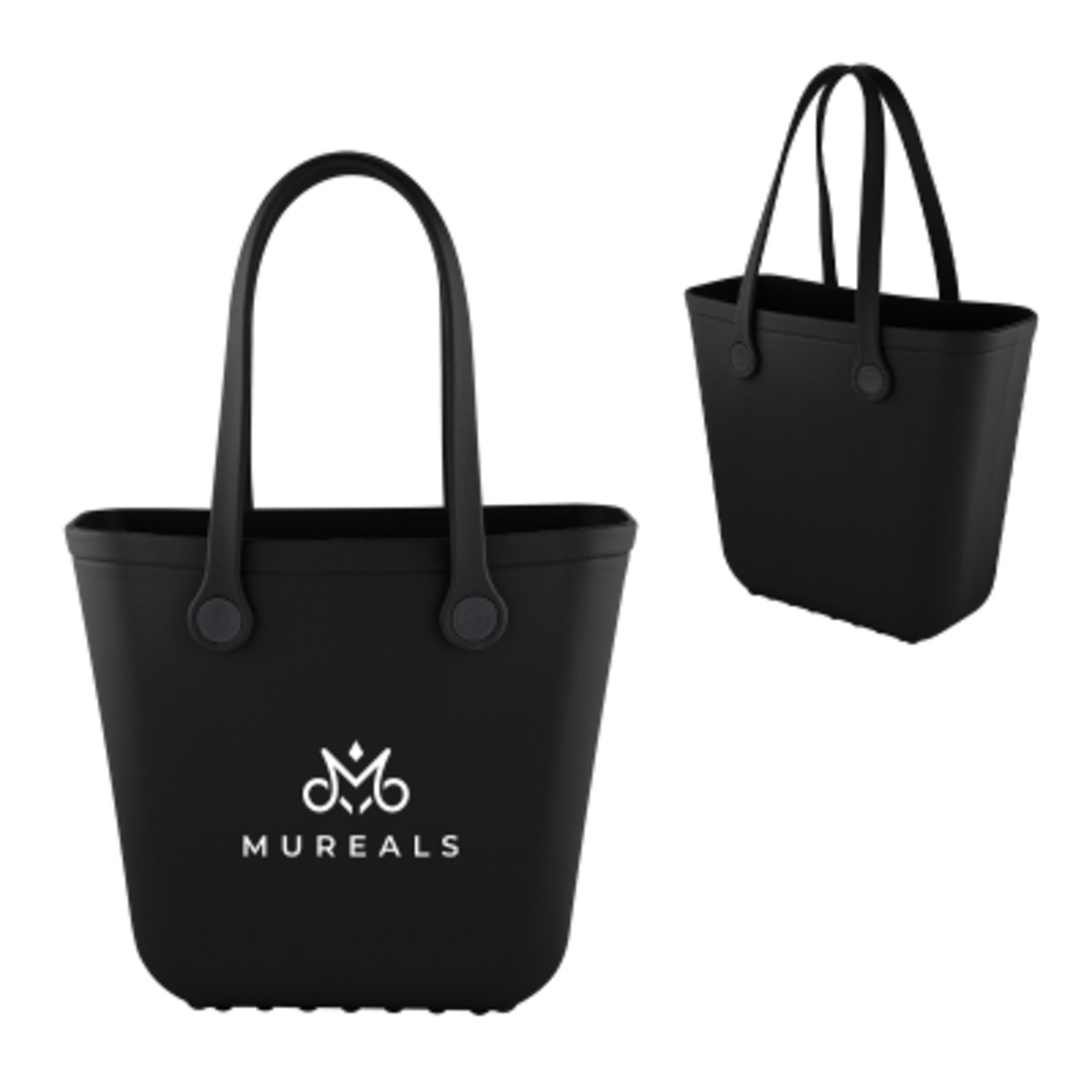 Custom Tote Bag EVA Rubber Beach Waterproof - 15 x 13 in - Black - Silkscreen - product view 3