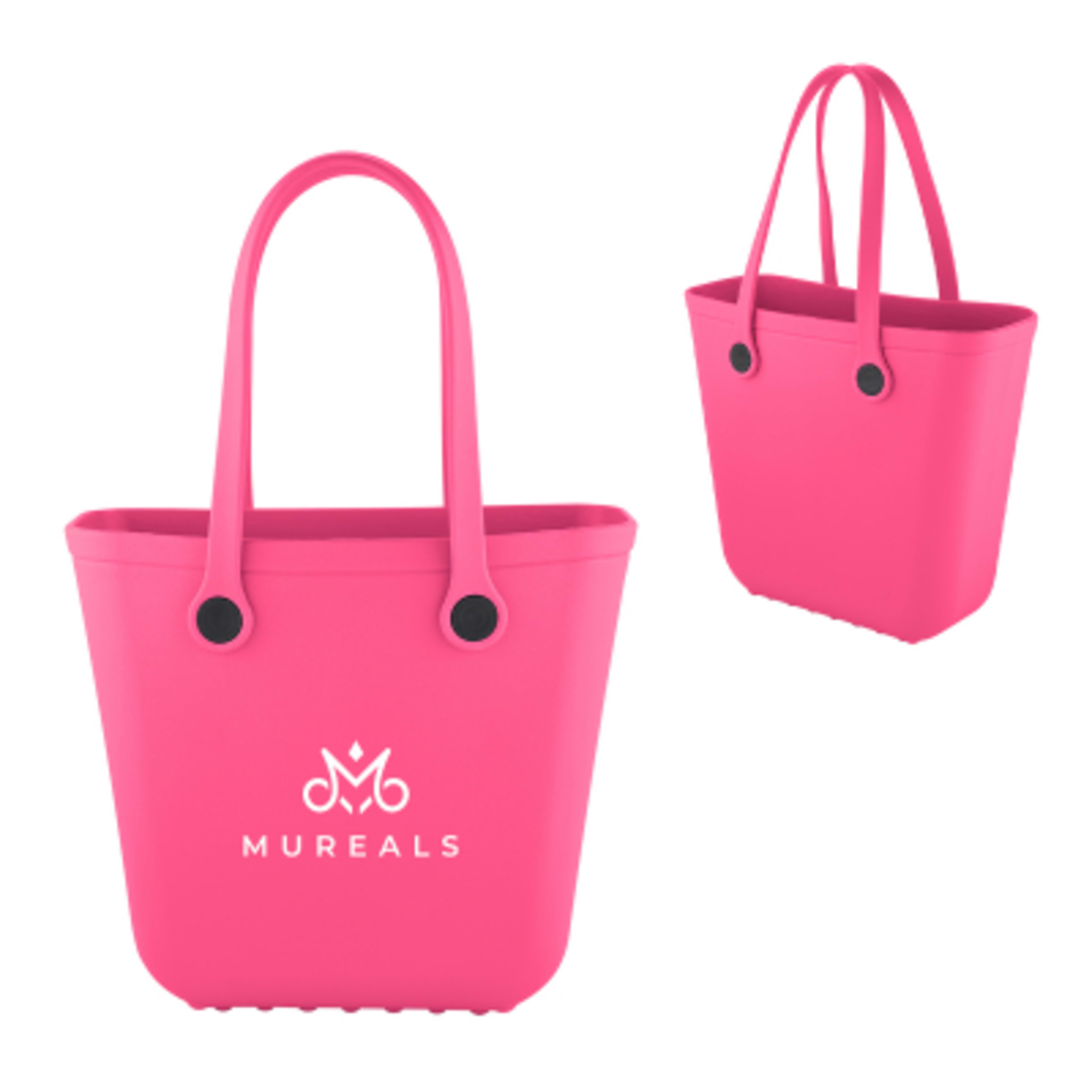 Custom Tote Bag EVA Rubber Beach Waterproof - 15 x 13 in - Pink - Silkscreen - product view 6