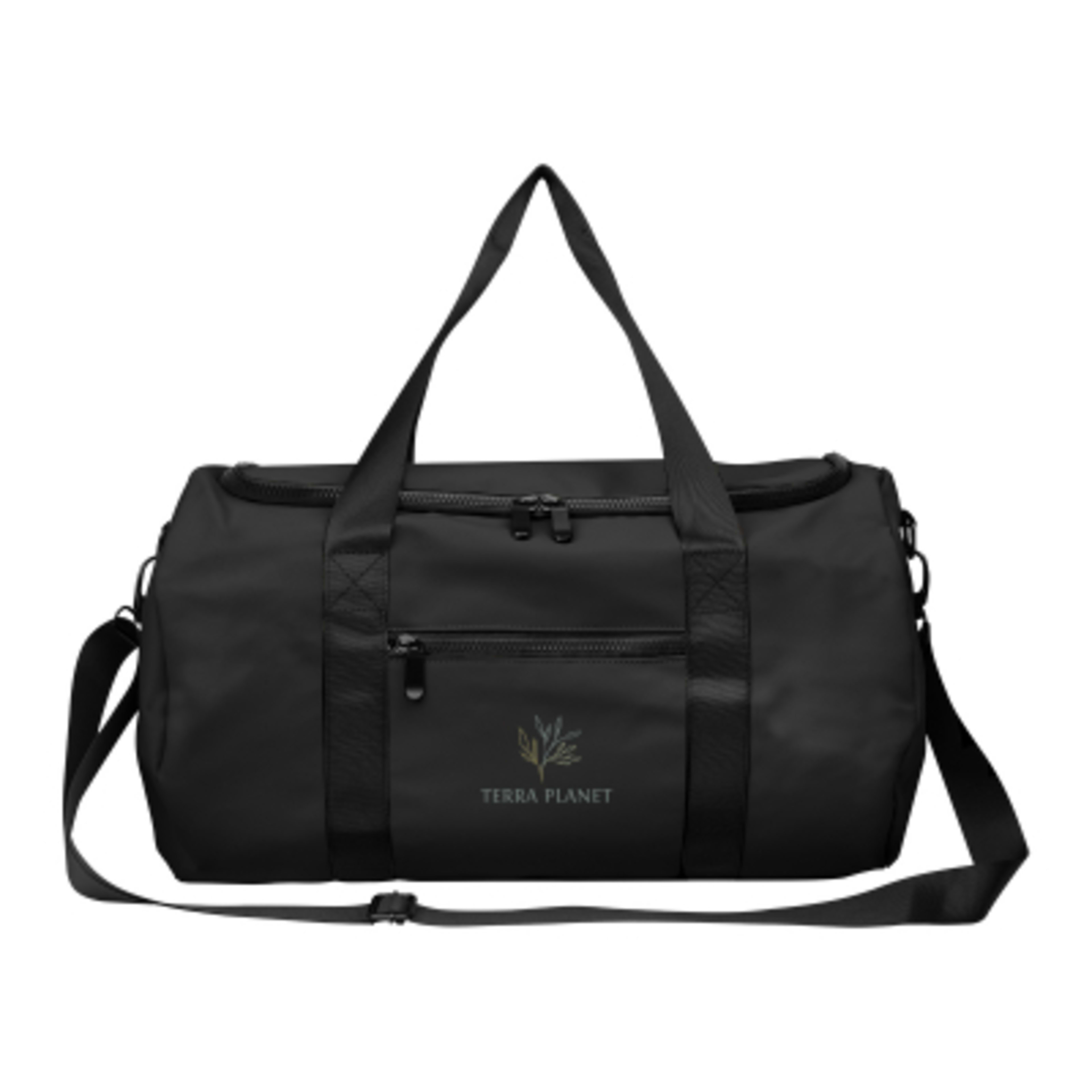 Duffel Bag rPET Leatherette Recycled - 17 x 12 x 6 in - Black - Colorbrite - product view 1