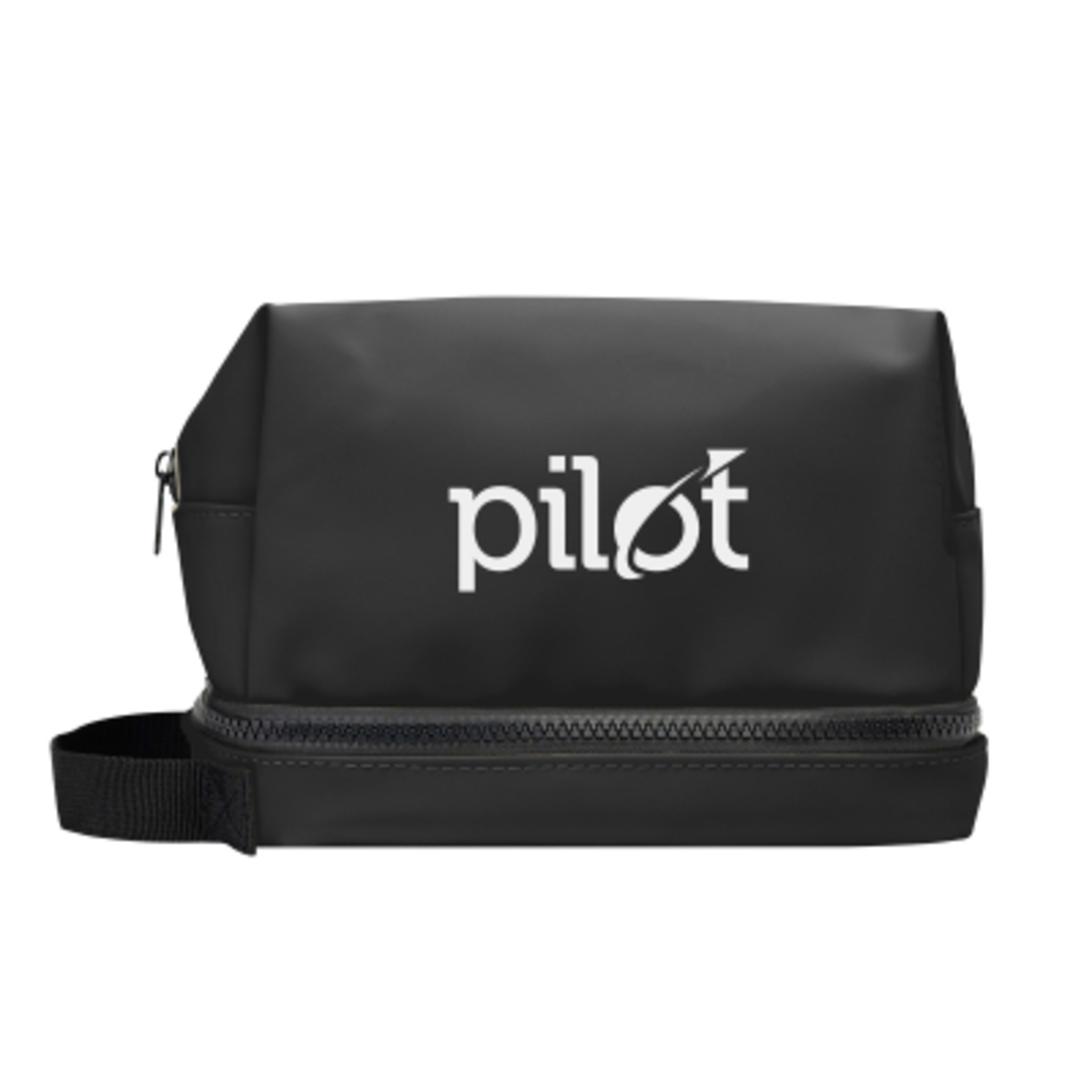 Cosmetic Bag rPET Leatherette Recycled - 6 x 9 in - Black - Silkscreen - product view 1