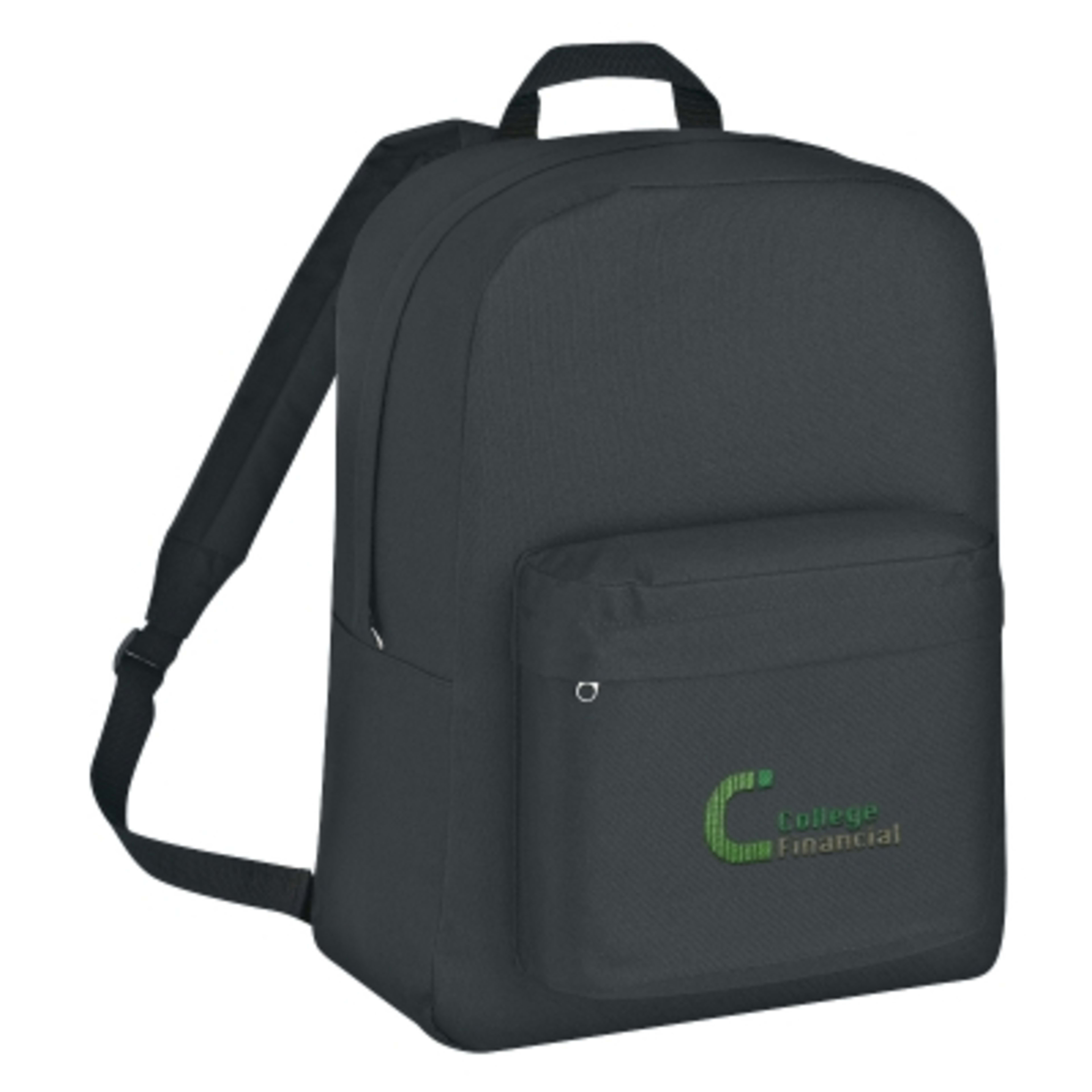 Custom Backpack 600D Polyester with Padded Straps - 12½ x 17 in - Black - Embroidery - product view 2