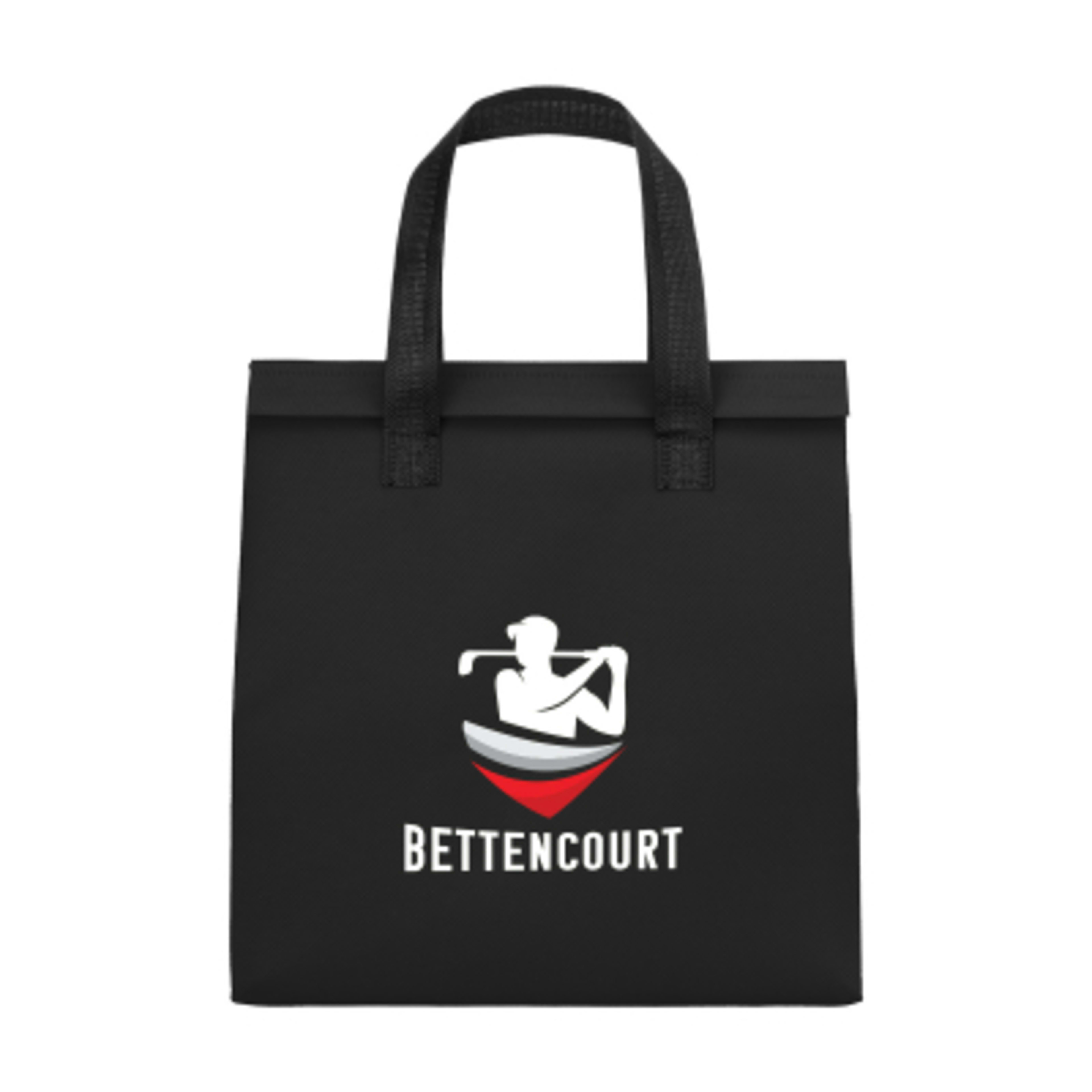 Insulated Cooler Bag Recycled Non-Woven 10 Can - 10¼ x 11 in - Black - Colorbrite - product view 2