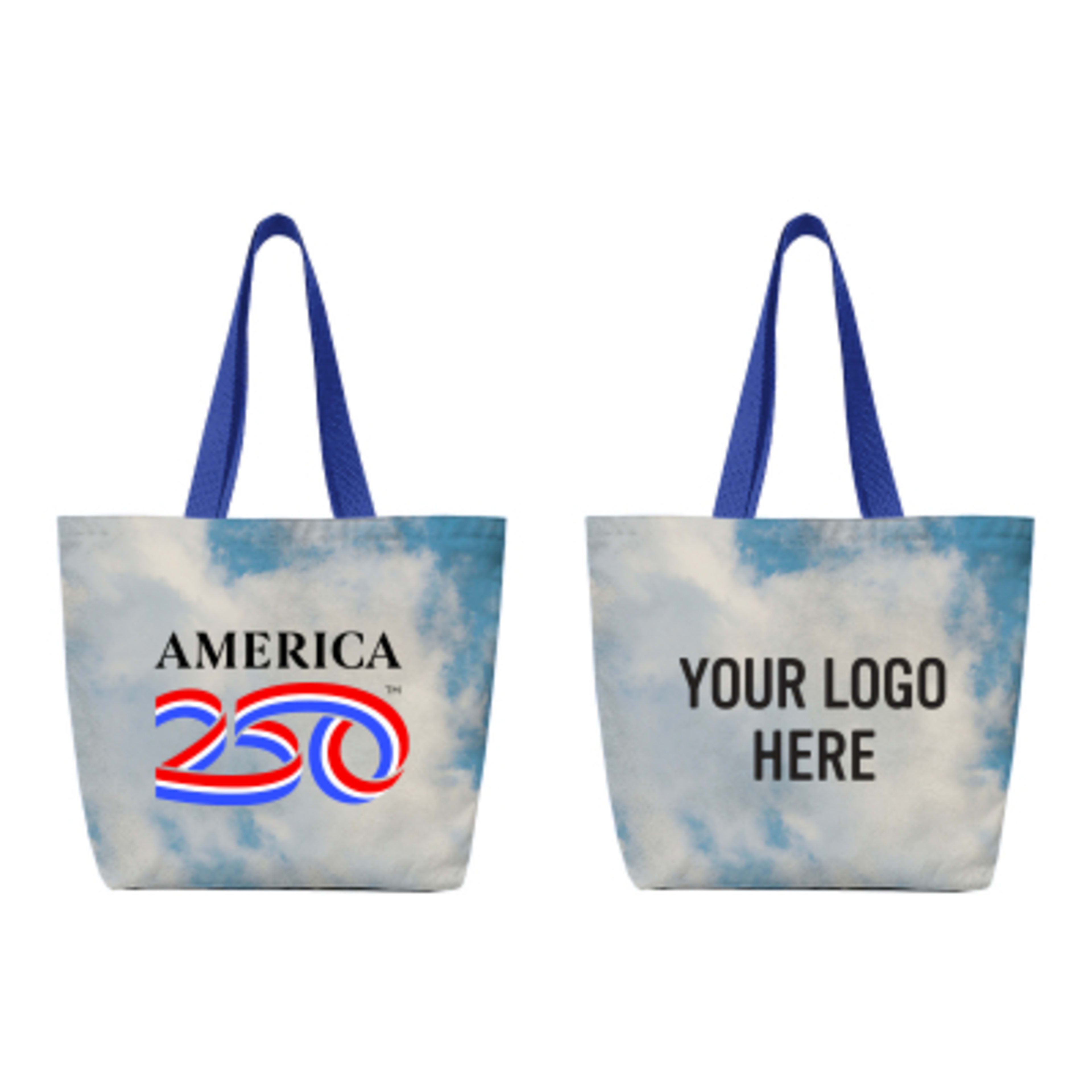 America250 Custom Tote Bag 14oz Recycled Canvas - 18 x 15 in - Group Shot - promotional product with custom logo