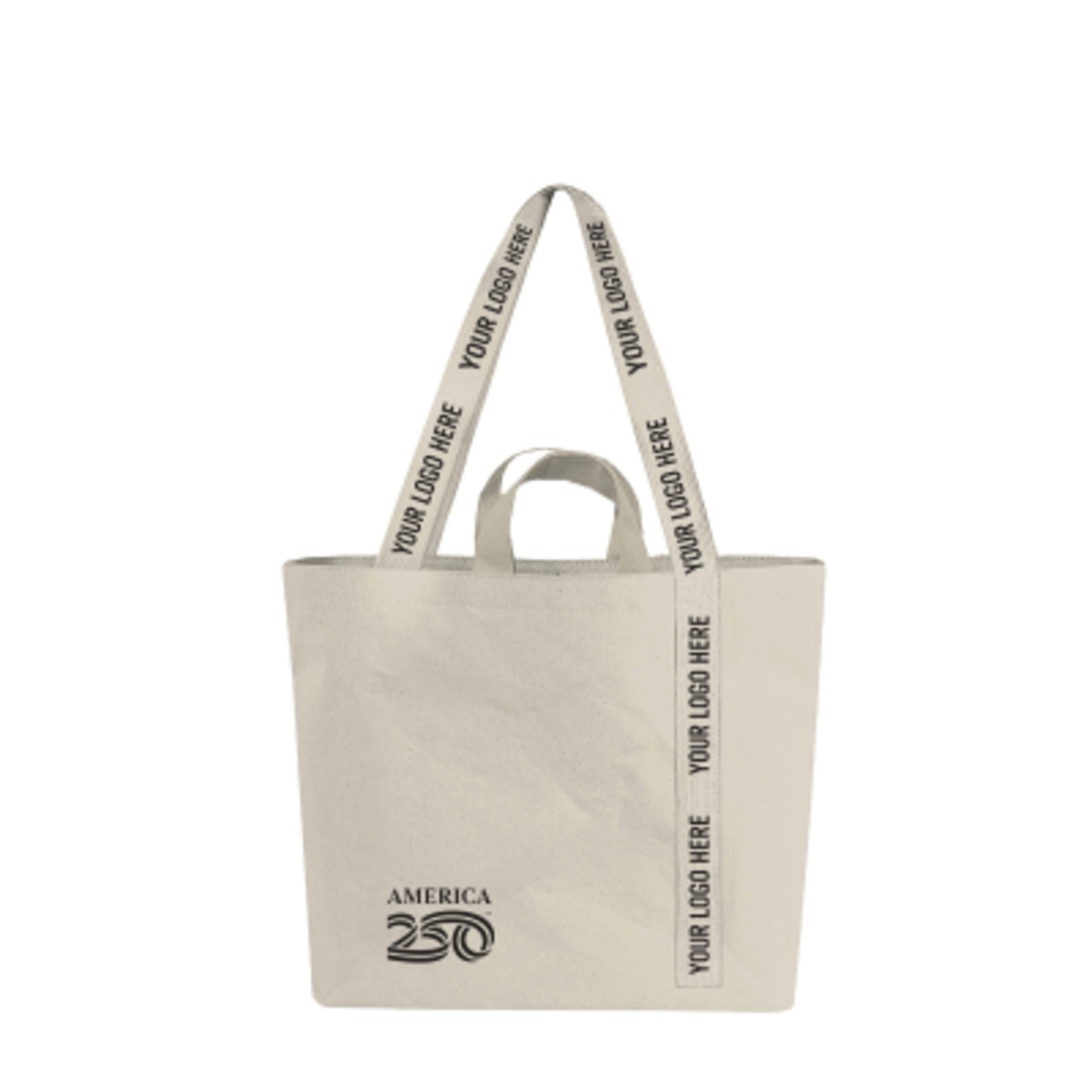 America250 Custom Tote Bag 14oz Canvas Mono-Strap - 18 x 15 in - Group Shot - promotional product with custom logo