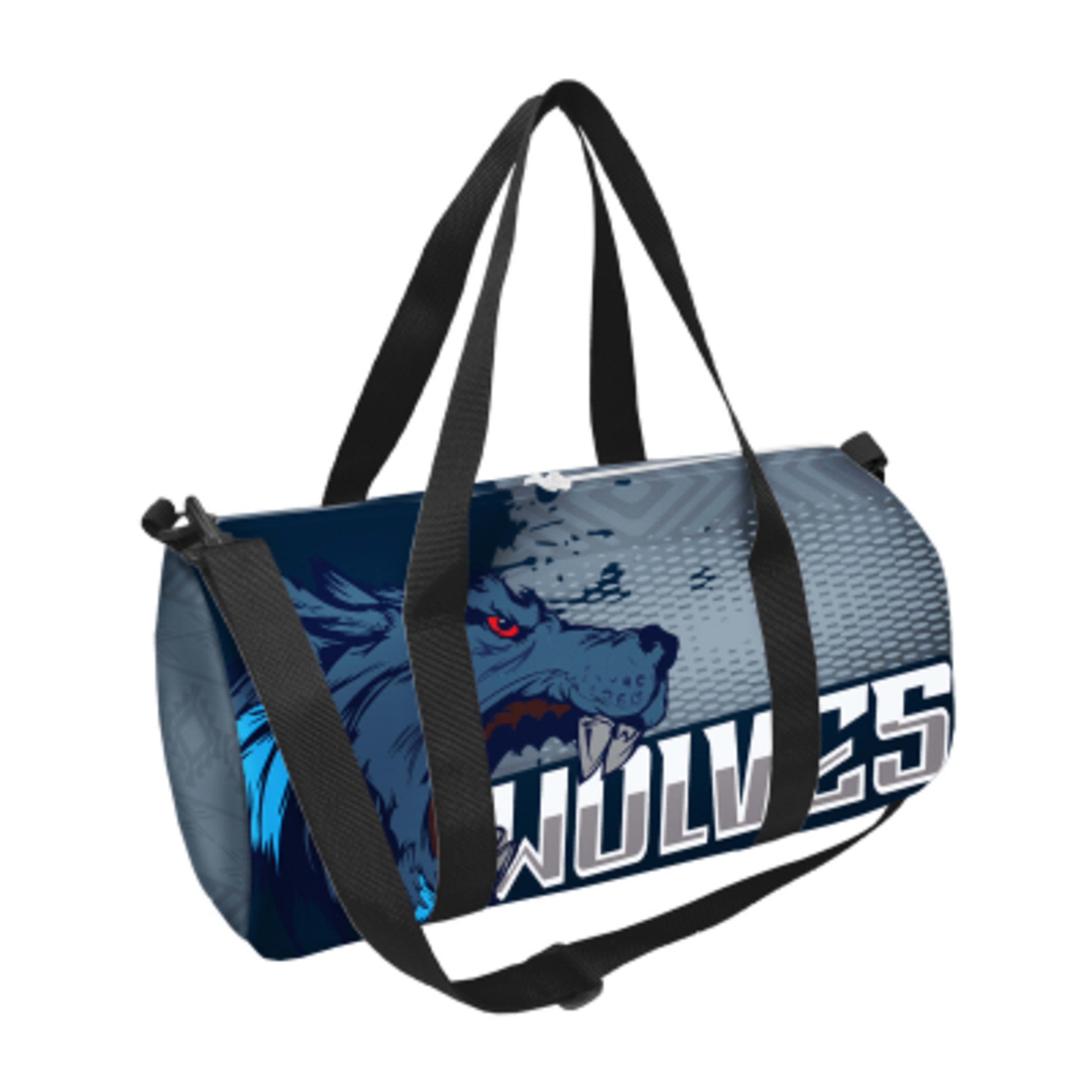 Duffel Bag rPET Double Zippered - 18 x 10 in - White/White/Black - Sublimation - product view 8