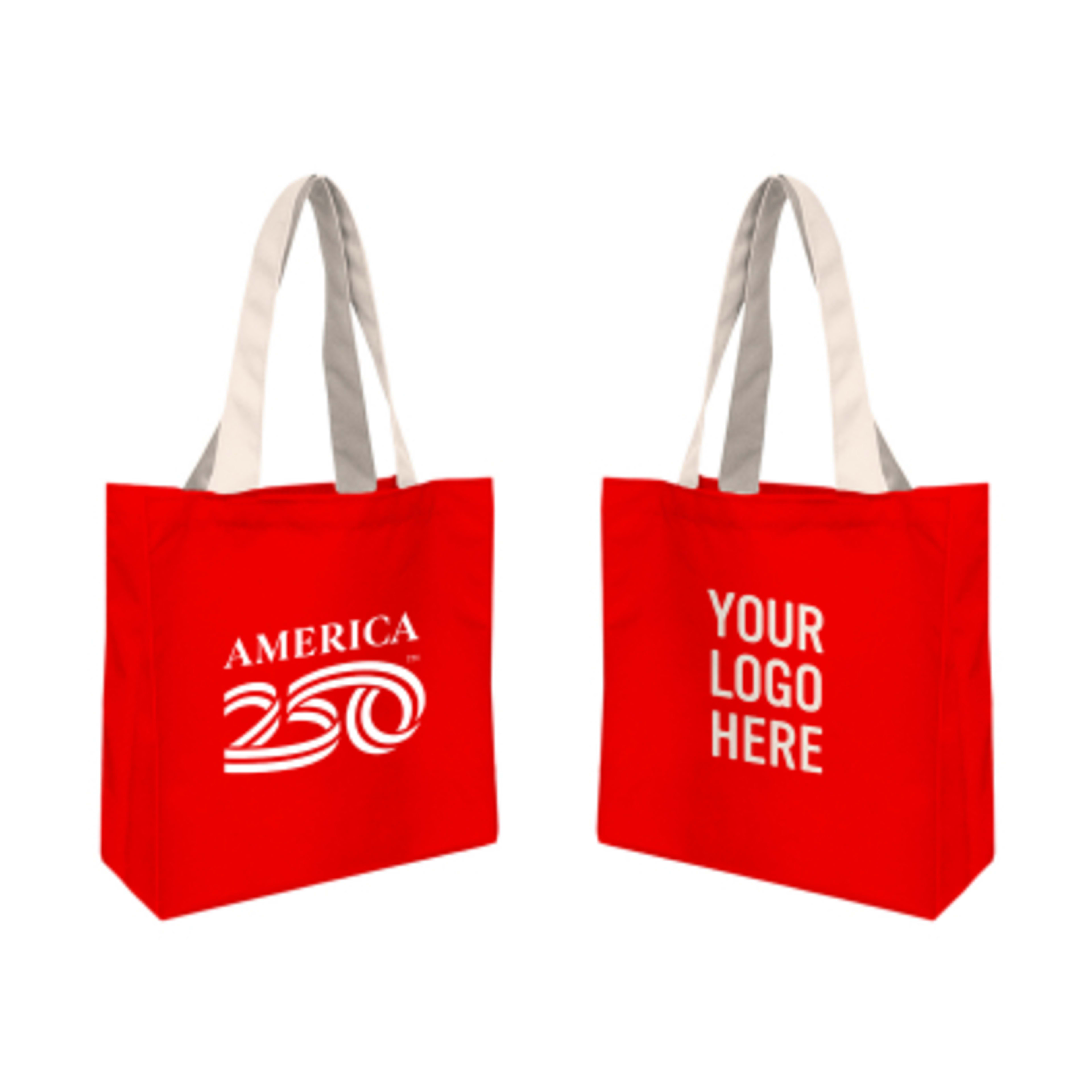 Custom Tote Bag Poly Canvas with Open Compartment - 16 x 12 in - Group Shot - promotional product with custom logo