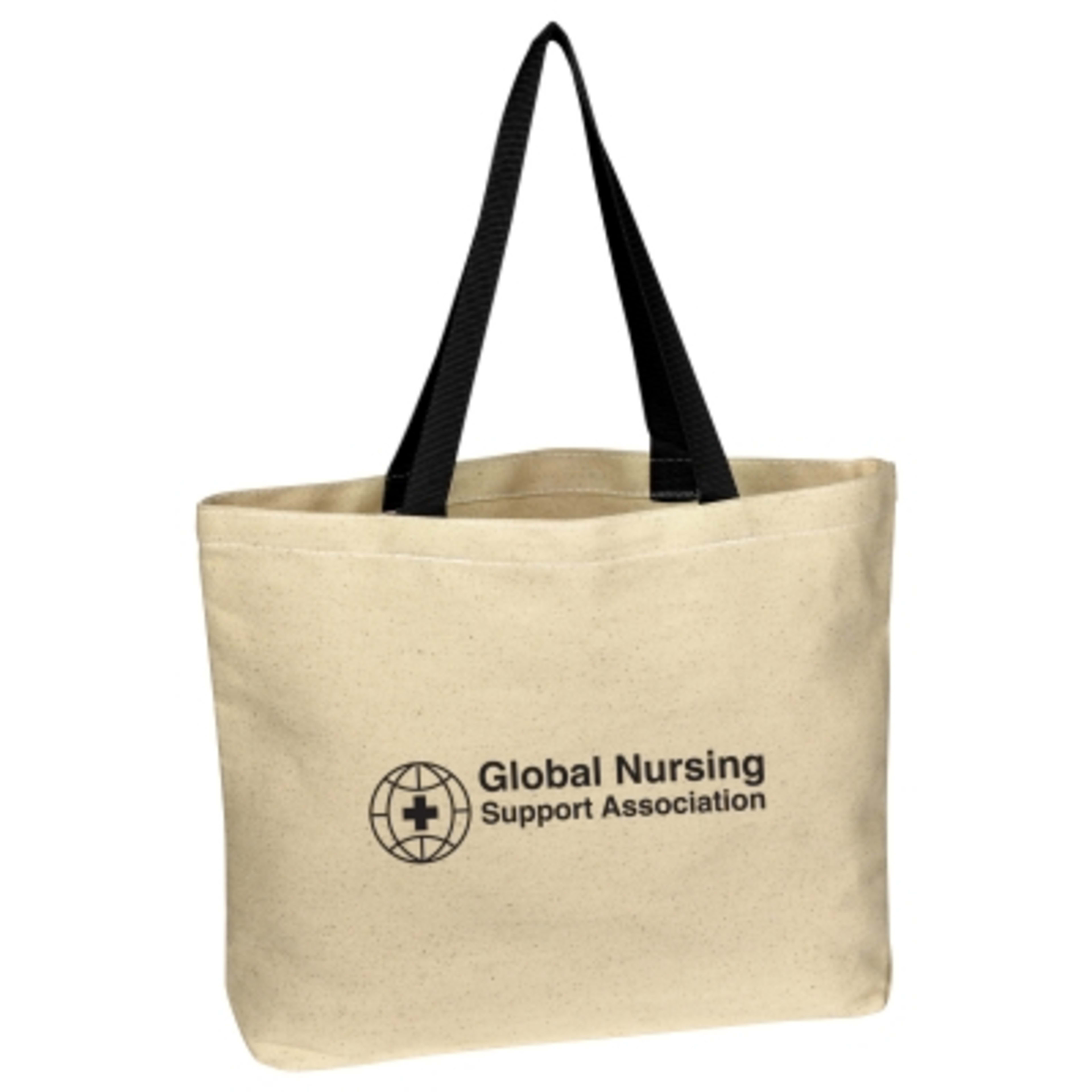 Custom Tote Bag Cotton Canvas Natural 10 oz - 16 x 12.5 in - NAT/Black - Silkscreen - product view 1
