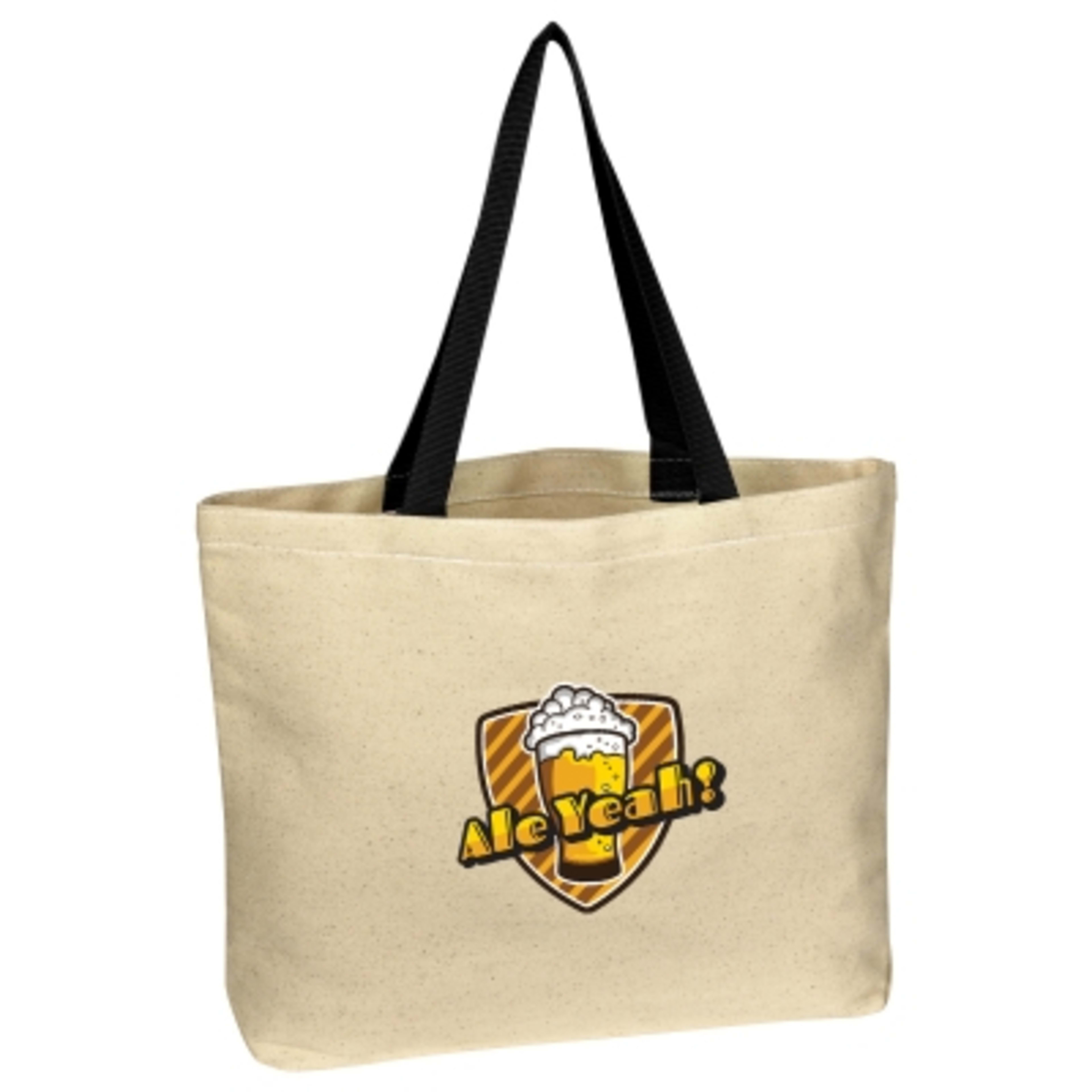 Custom Tote Bag Cotton Canvas Natural 10 oz - 16 x 12.5 in - NAT/Black - Colorbrite - product view 4