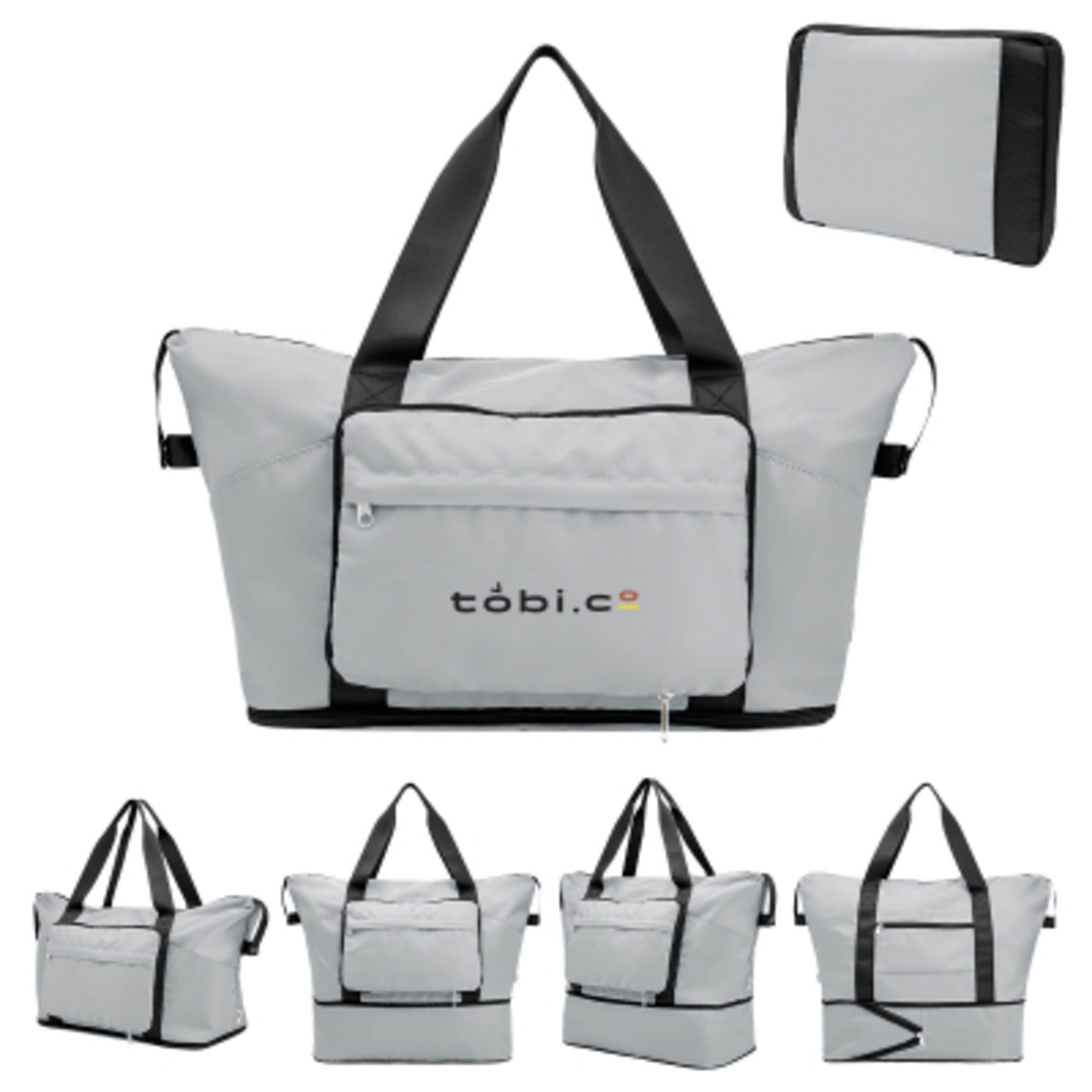 Duffel Bag rPET Expandable Anywhere - 15 x 20 x 8.5 in - Gray - Colorbrite - product view 2