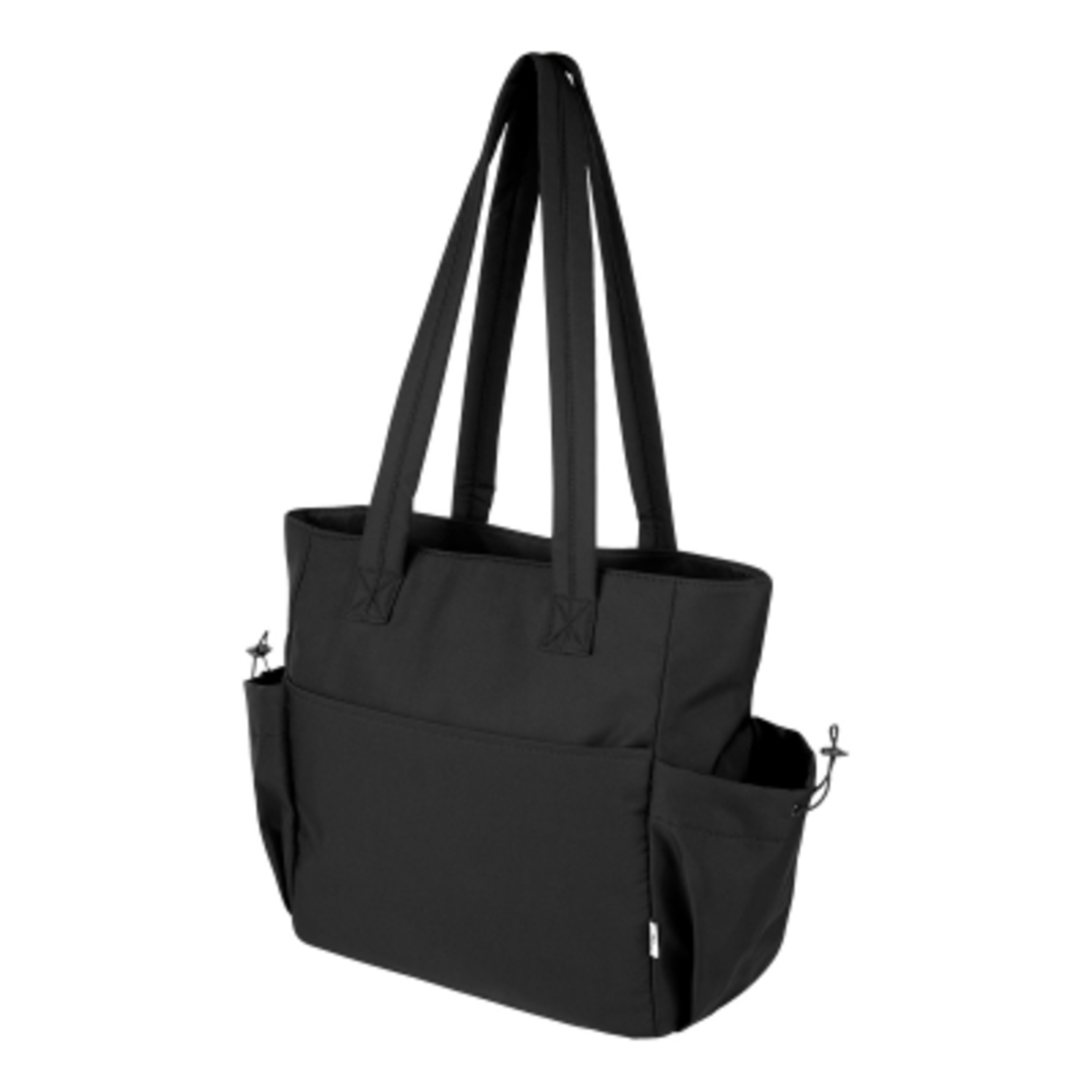 Computer Tote Bag Recycled Polyester Arthur - 12.5 x 16 in - Black - Angle - product view 2