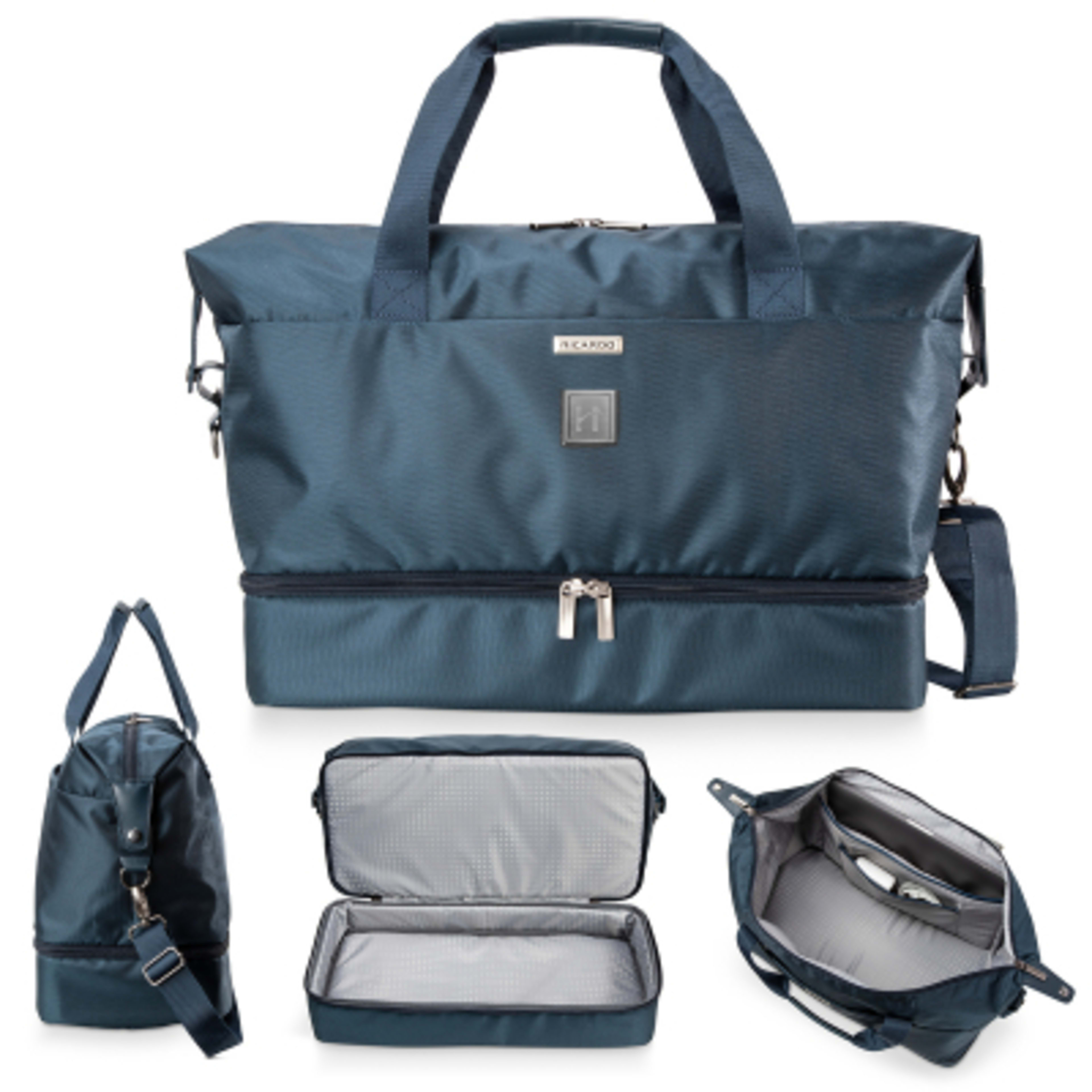 Ricardo Duffel Bag rPET Drop-Bottom Weekender - 22.5 x 14 in - Blue - Laser - product view 3