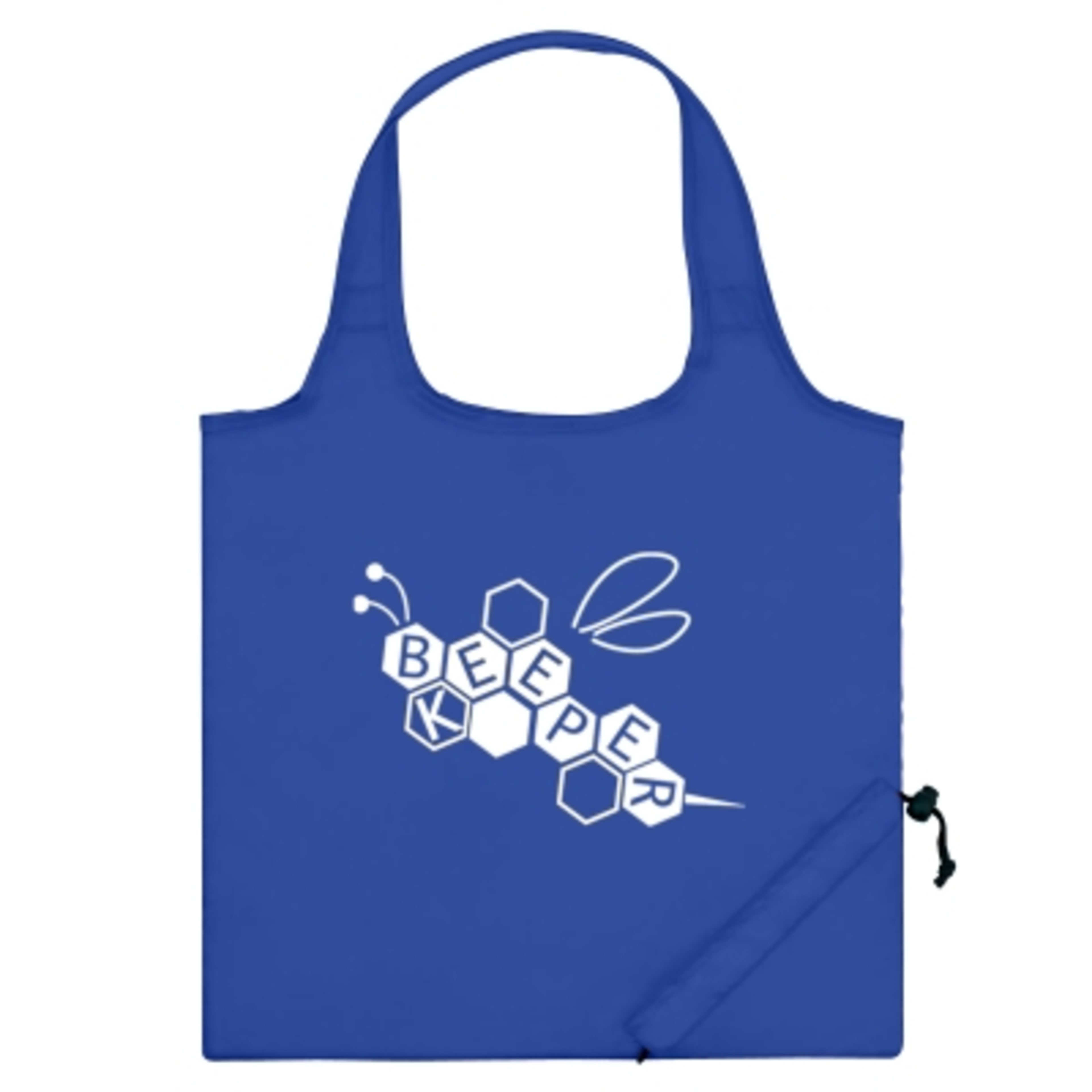 Custom Tote Bags Foldaway with Storage Pouch - 16 x 14.5 in - Royal - Silkscreen - product view 1